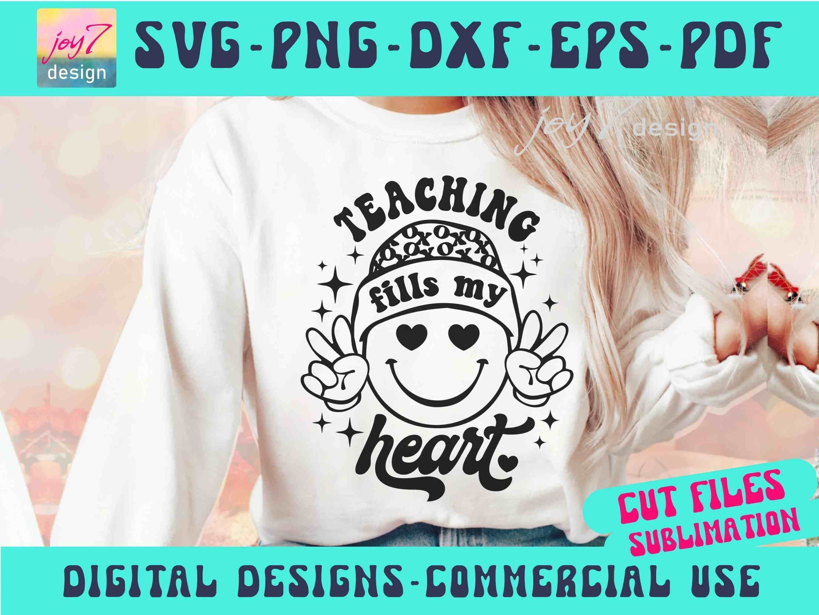 Teaching SVG PNG, Retro teacher Svg, Teacher Sayings Svg, Retro Valentine, Happy Face, Teacher Valentine Svg, Groovy Svg,Teacher designs Svg