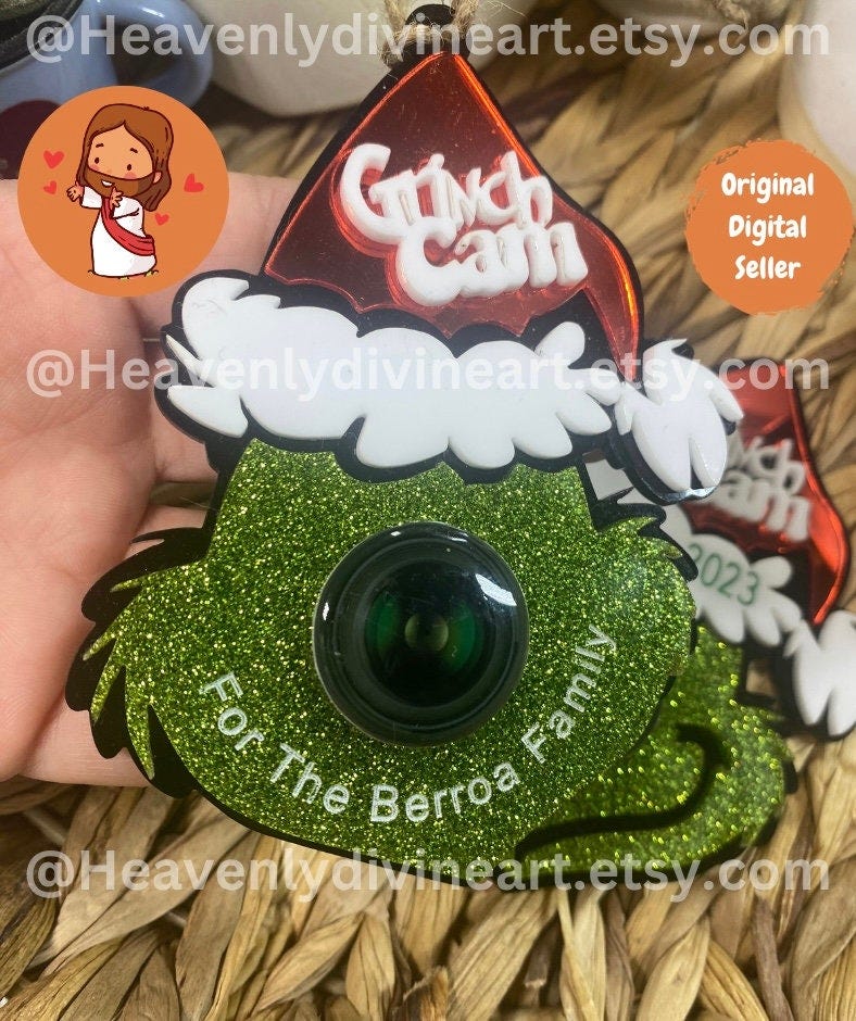 grinch cam ornament laser file glowforge file ornament ONLY the grinch cam magnet is listed separated please read full description svg file