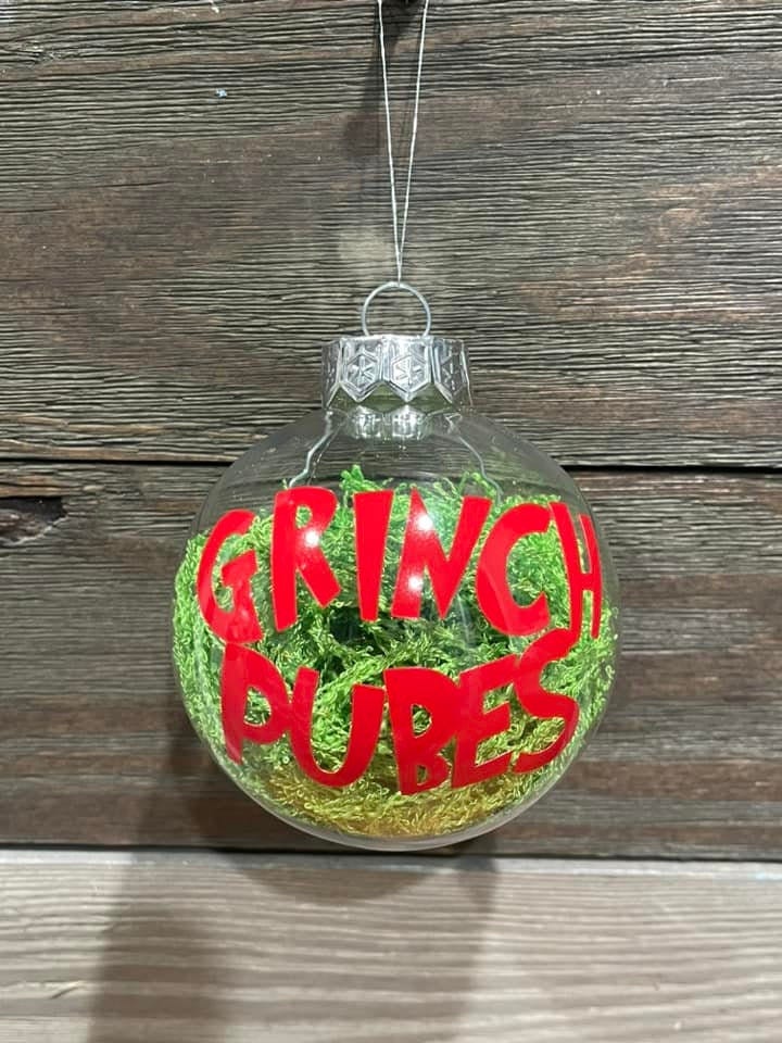 Grinch Pubes Ornament, Grinch, Christmas Ornament, Grinch Ornament, Gag Gifts