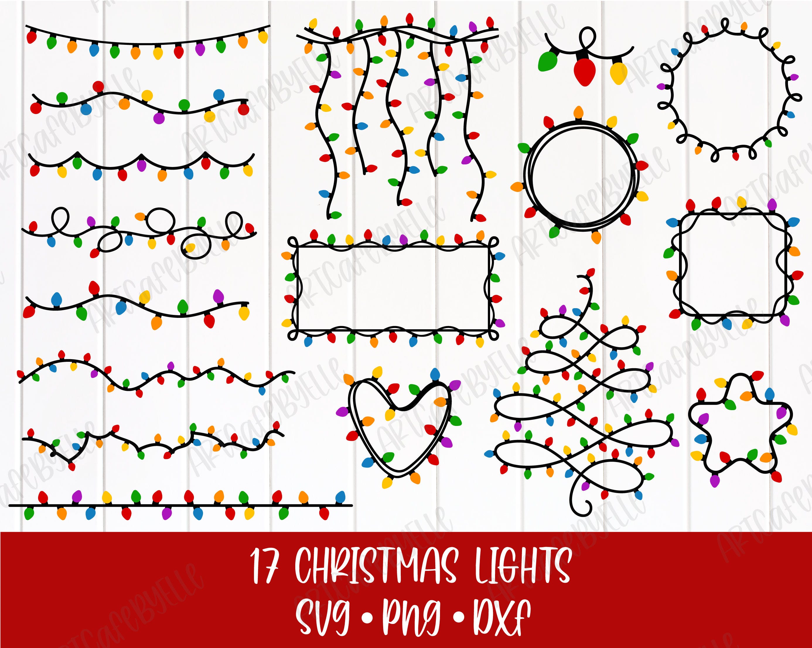 Christmas Lights Svg bundle, Merry Christmas Lights Svg , Christmas colorful lights Svg, Cricut Cutfiles, Silhouette Dxf files