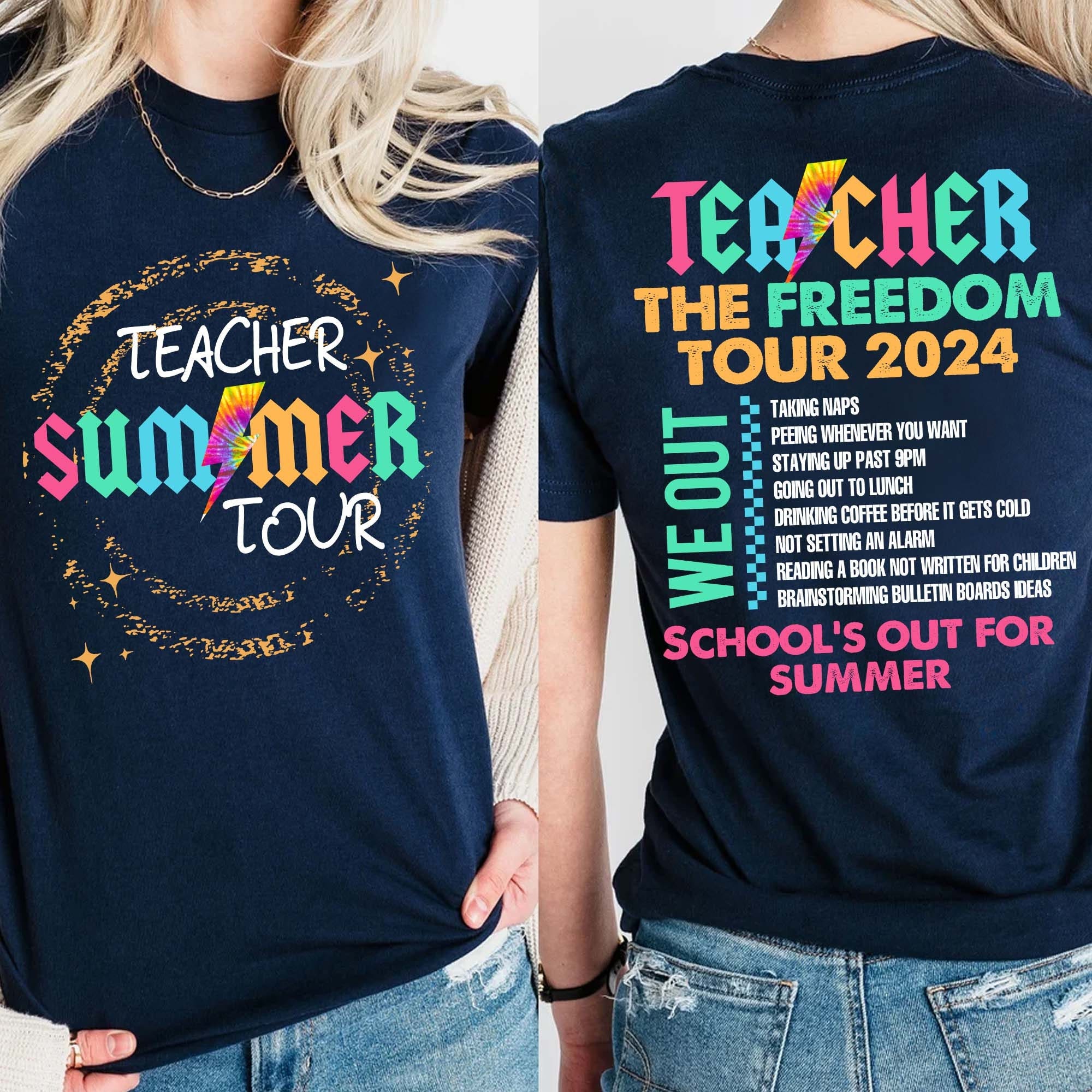 Teacher The Freedom Tour 2024 Shirt, Teacher Summer Tour Shirt, End of School, Last Day of School, End of Year Shirt, Teacher Gift