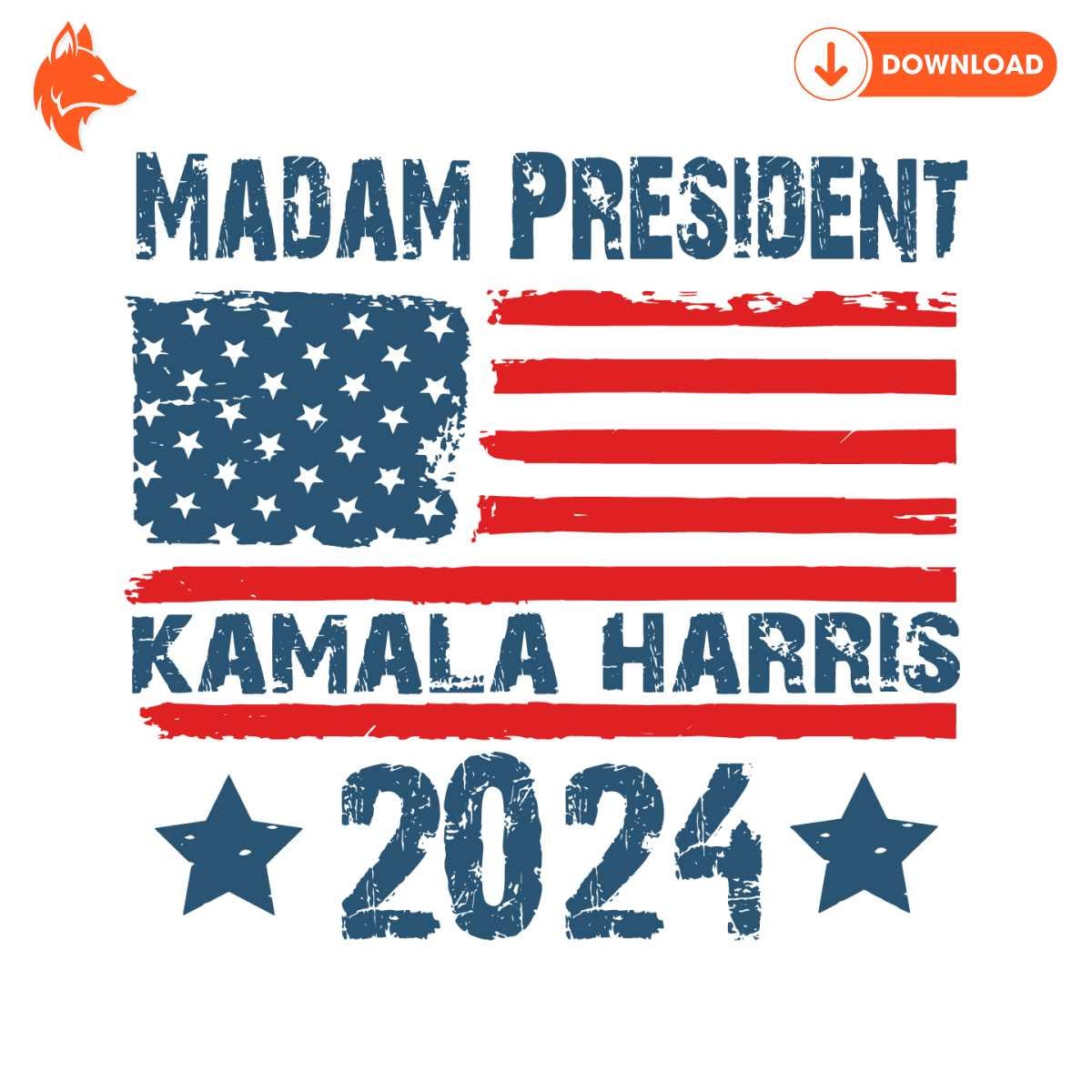 Free Madam President Kamala Harris 2024 US Flag SVG