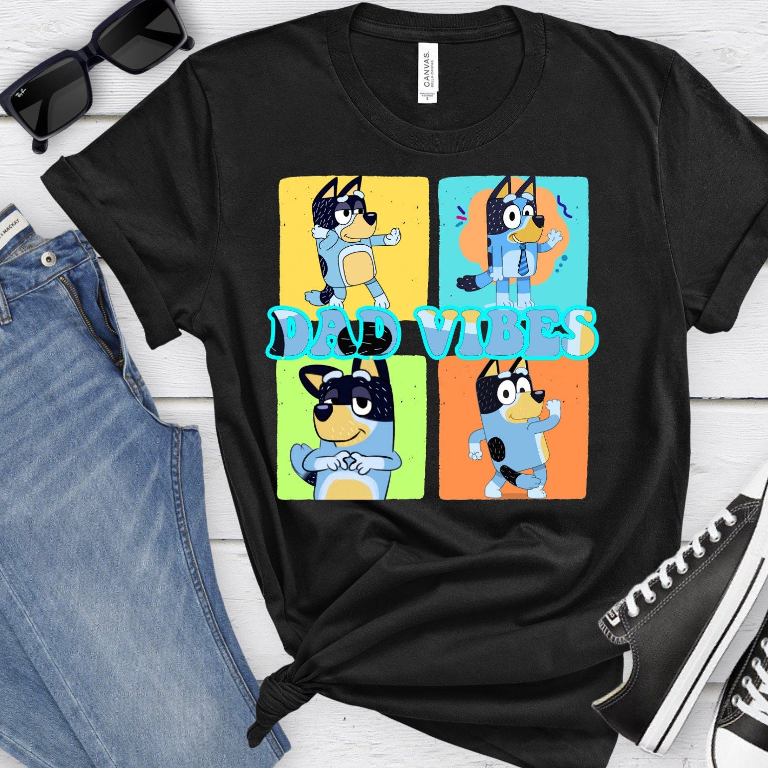 Cool Dad Vibes Cartoon Tee - Funny Father