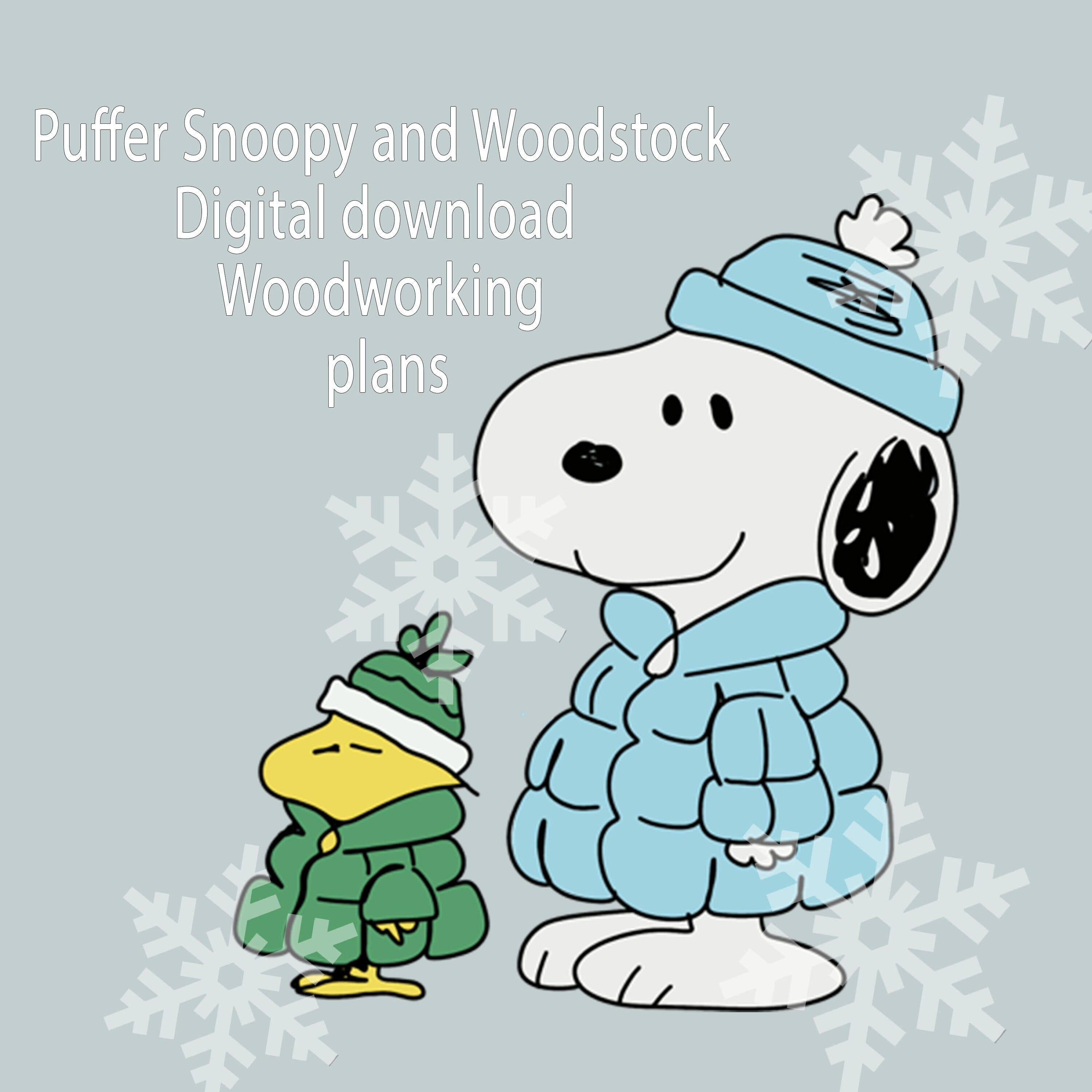 Puffer Snoopy and Woodstock Yard Cutout PDF Woodworking Plan