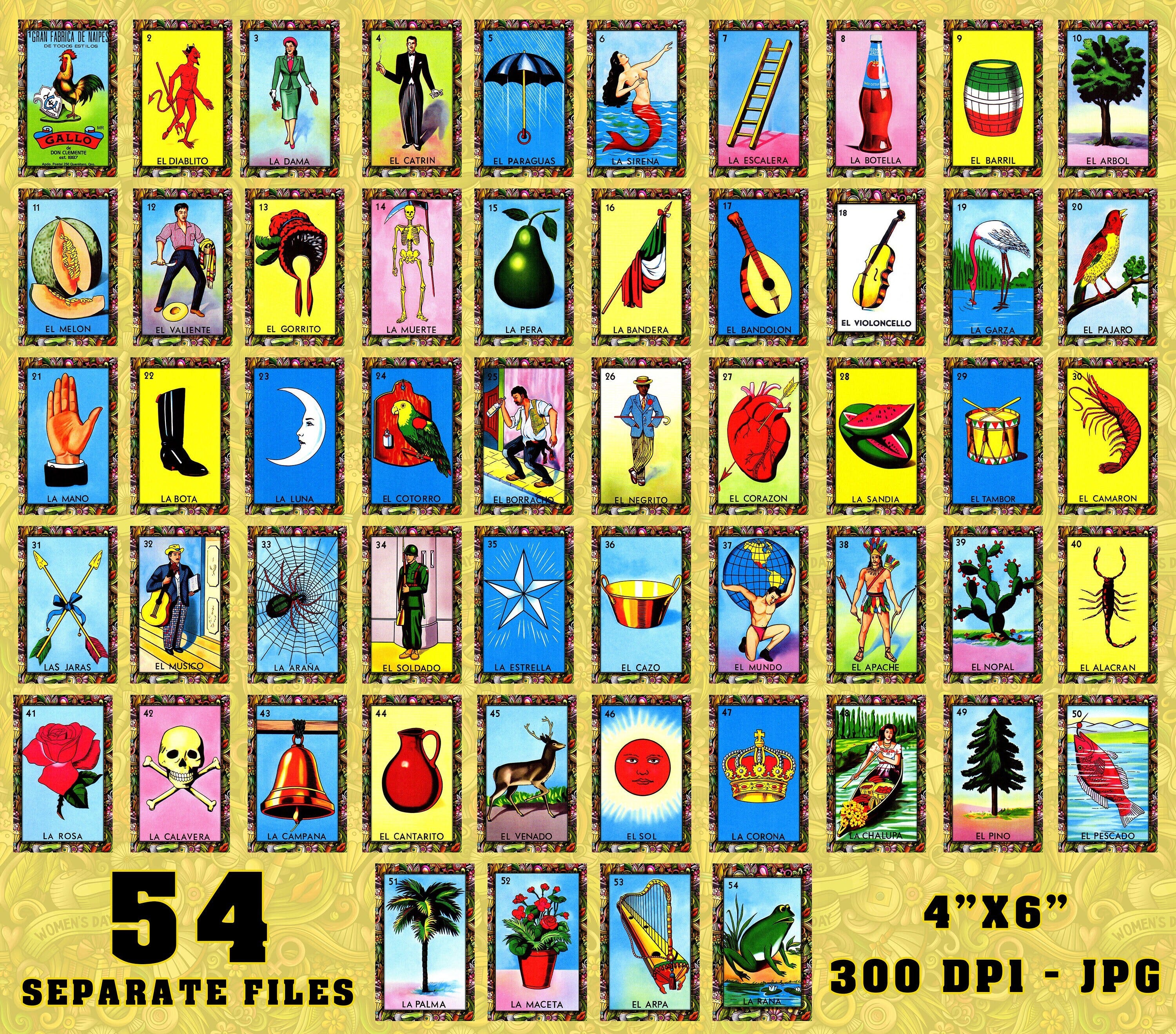 NEW \2023\" 4X6 LOTERIA Image | \"54 Separate JPGs\" Very Nice Border | New Design Restock Special Only this Month!"