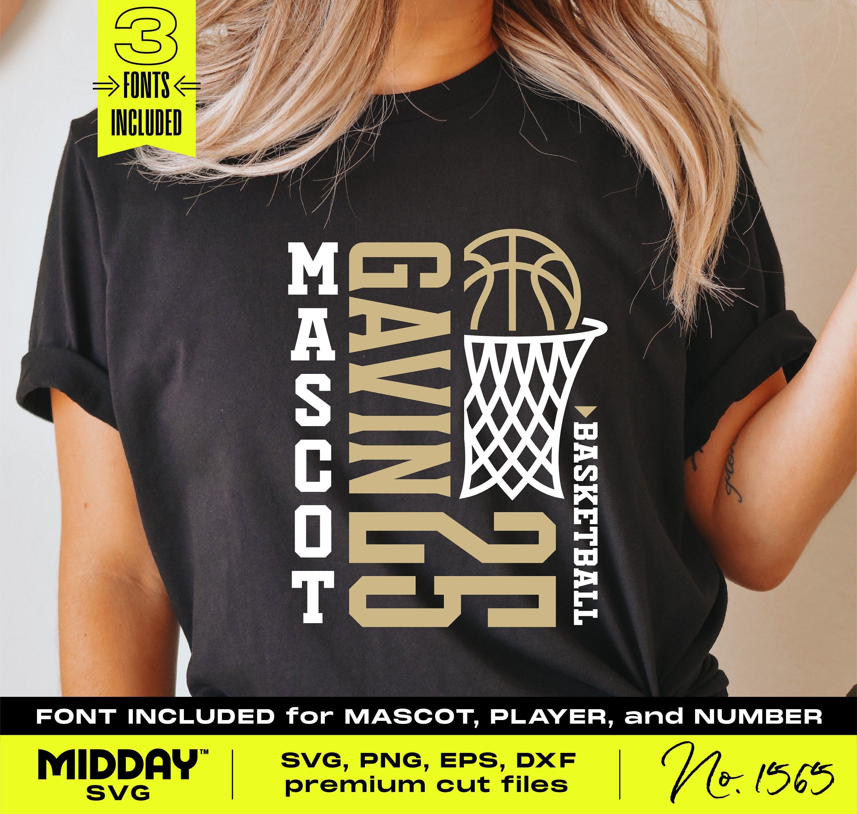 Basketball Team Template Svg Png with three fonts for your team