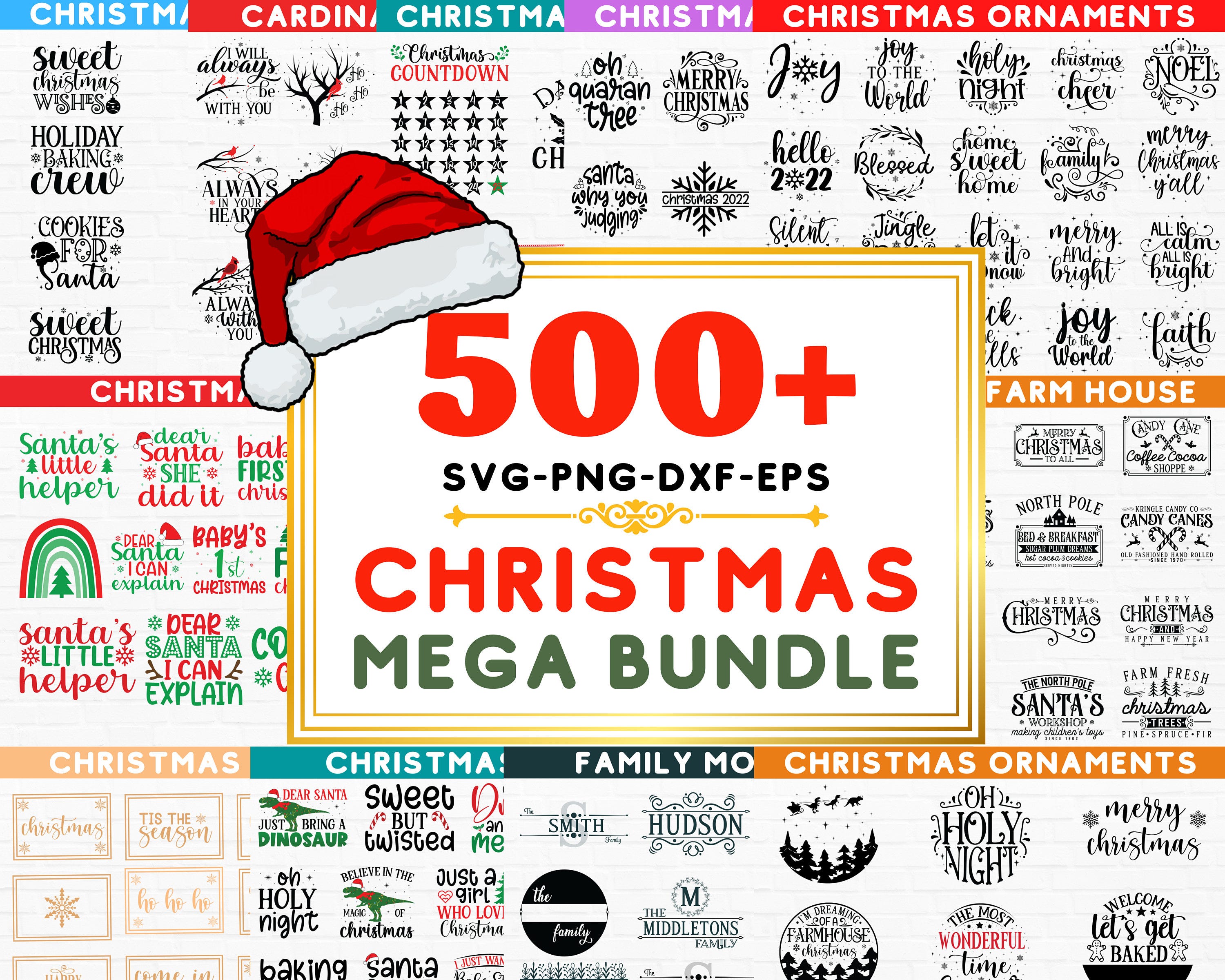 CHRISTMAS MEGA BUNDLE, 500+ Designs, Christmas 2022 svg, Christmas svg, Winter svg, Holidays svg,Commercial Use Cut Files Cricut, Silhouette
