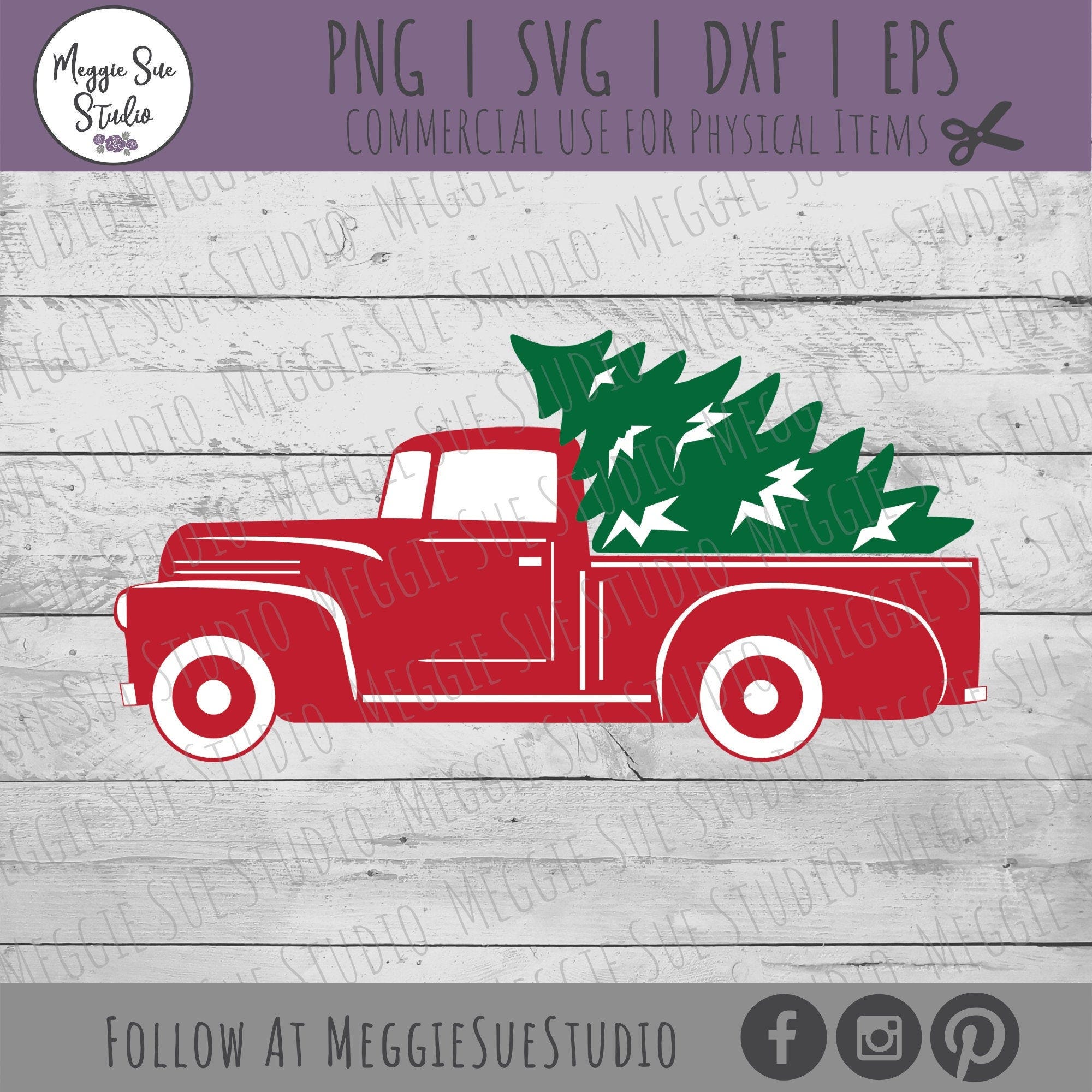 Christmas Tree Pickup Truck SVG, Pickup Truck Christmas Tree SVG, Vintage Truck Christmas Tree SVG, Christmas Tree Cut File Pickup Truck