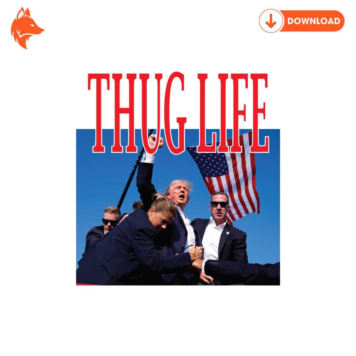 Free President Trump Thug Life 2024 PNG
