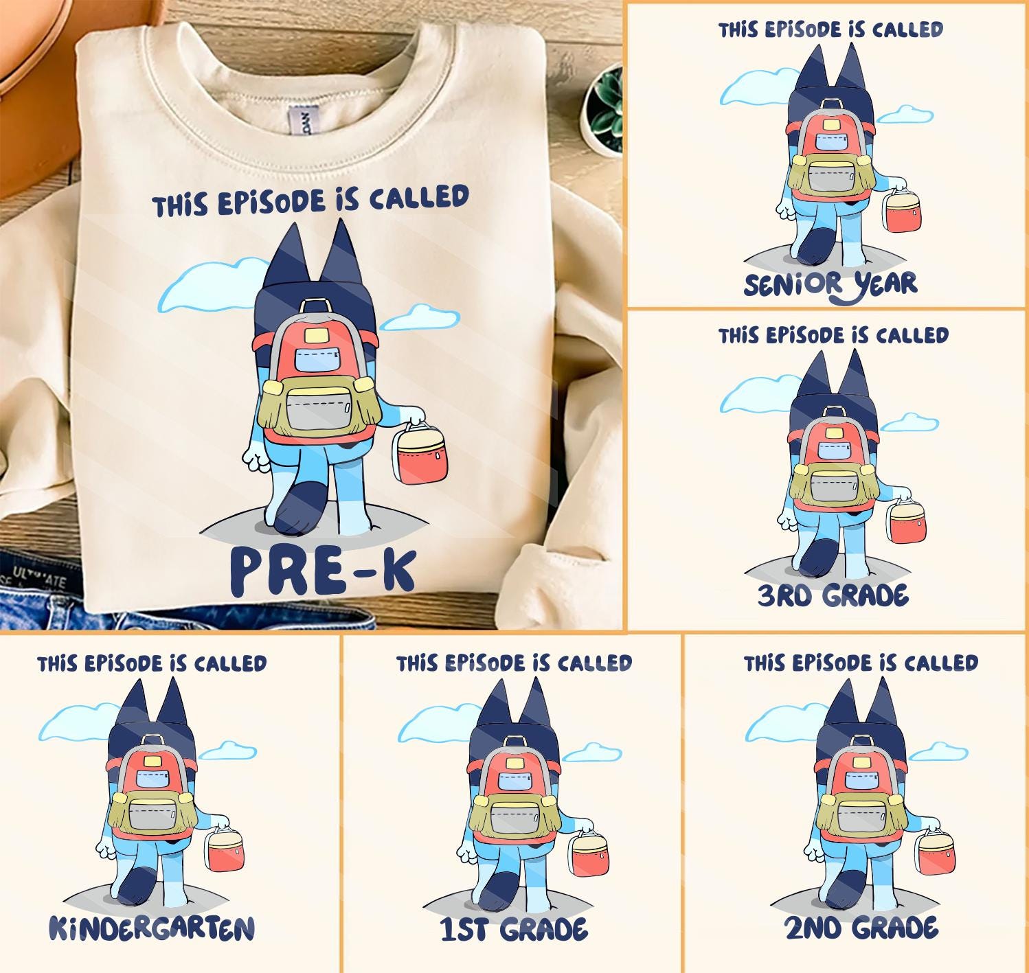 Blueyy This Episode Is Called Pre-K Png Svg, Back to school Png Svg, Kindergarten design png svg, Instant Digital Download