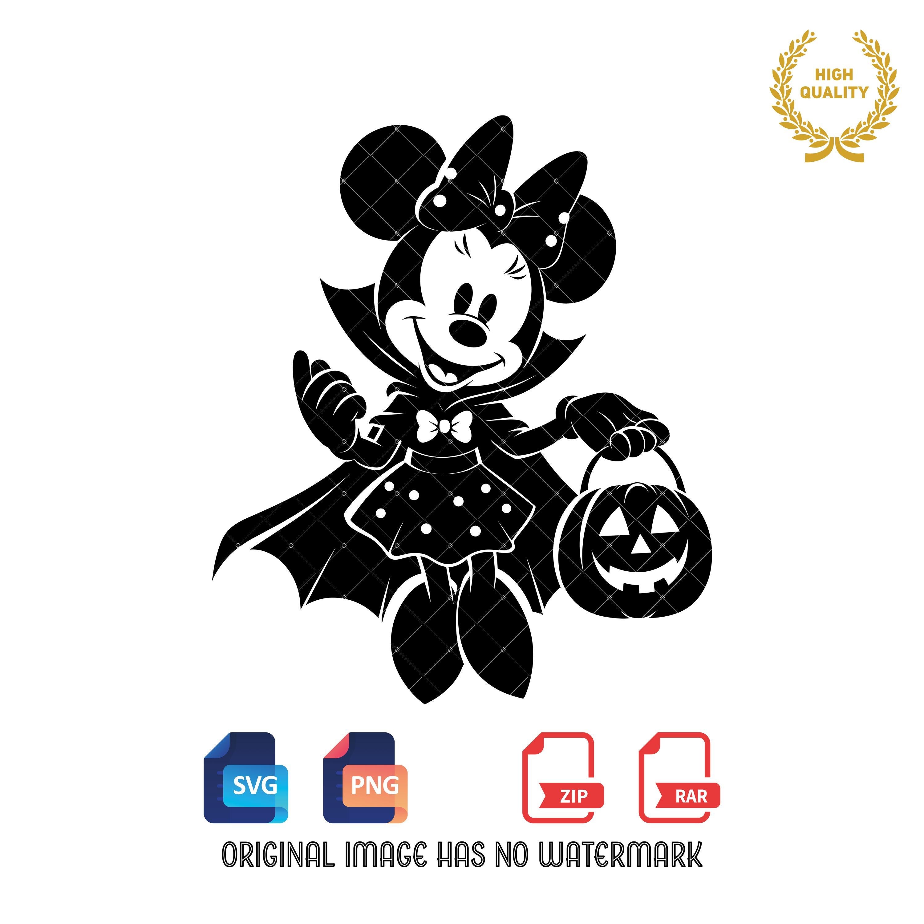 Minnie Mouse Halloween Svg, Halloween Png, Minnie Svg, Halloween Clipart, Silhouette, Svg and Png files, Digital Download