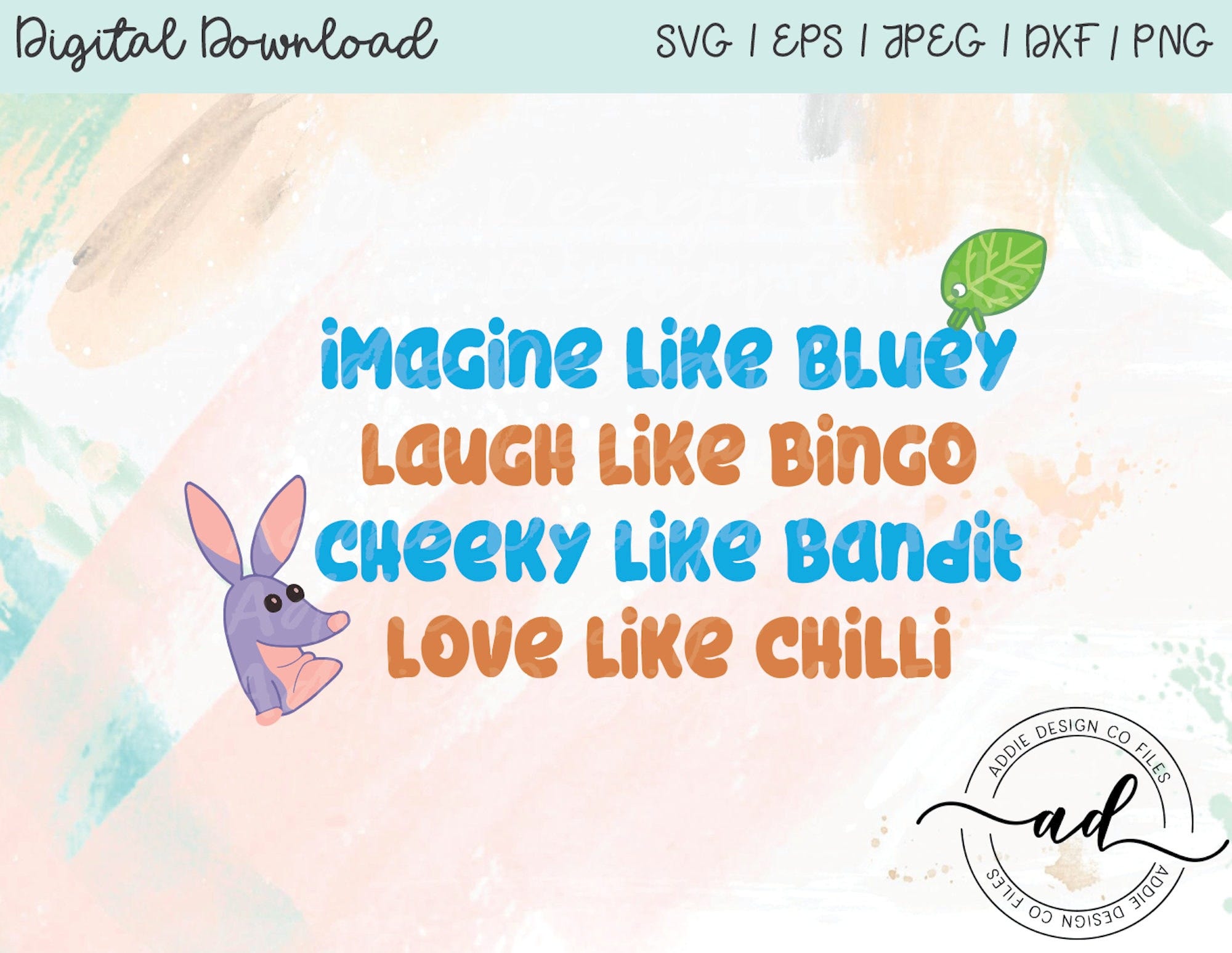 Bluey Inspired Personality Traits SVG- Bluey, Bingo, Bandit, Chilli