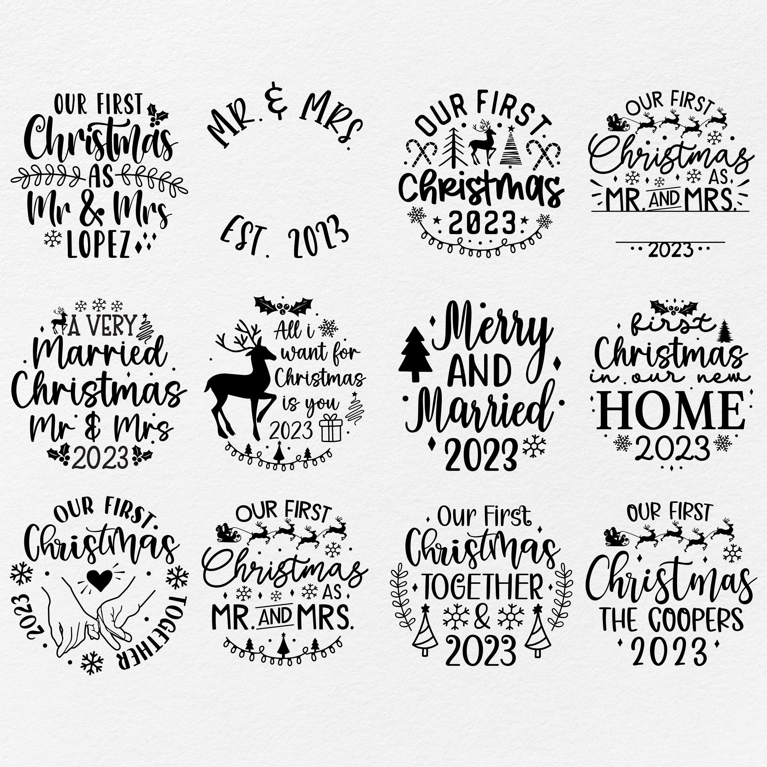 First Christmas 2023 Ornament SVG Bundle, Our First Christmas 2023 Svg, Wedding First Christmas Ornament Svg, Baby