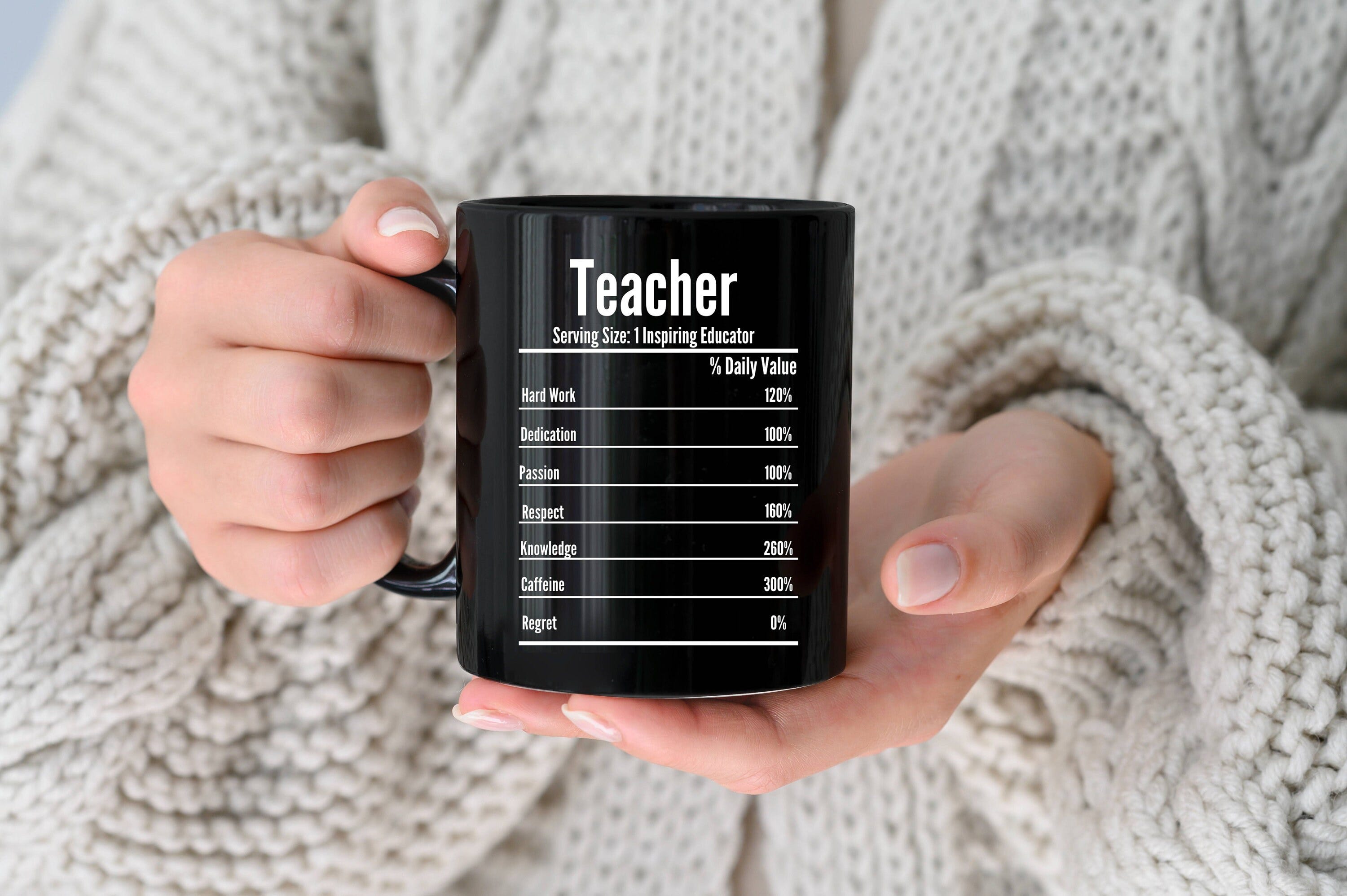 Teacher Nutrition Facts Mug,Gift For Teacher,Coffee Mug,Funny Teacher Mug,Coffee Mug,Tea Cup,Teacher Birthday Gift,Teacher Christmas Gift