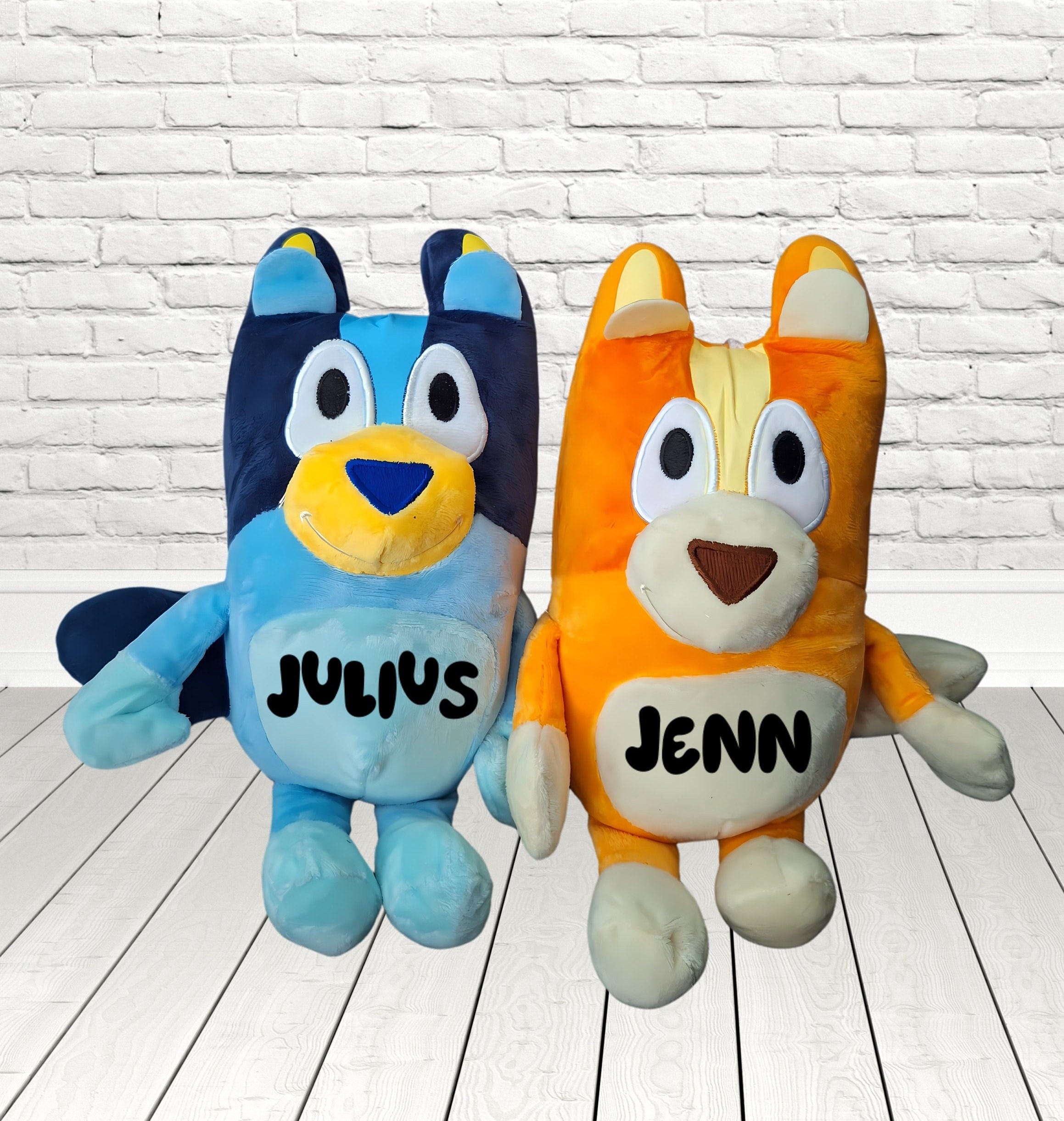 Custom Bluey Bingo 12" Plush Toy, Personalized Stuffed Animal Dog, Nursery Decor, Baby, Birthday Gift Car Accessory, Mom Dad Gift for Kids