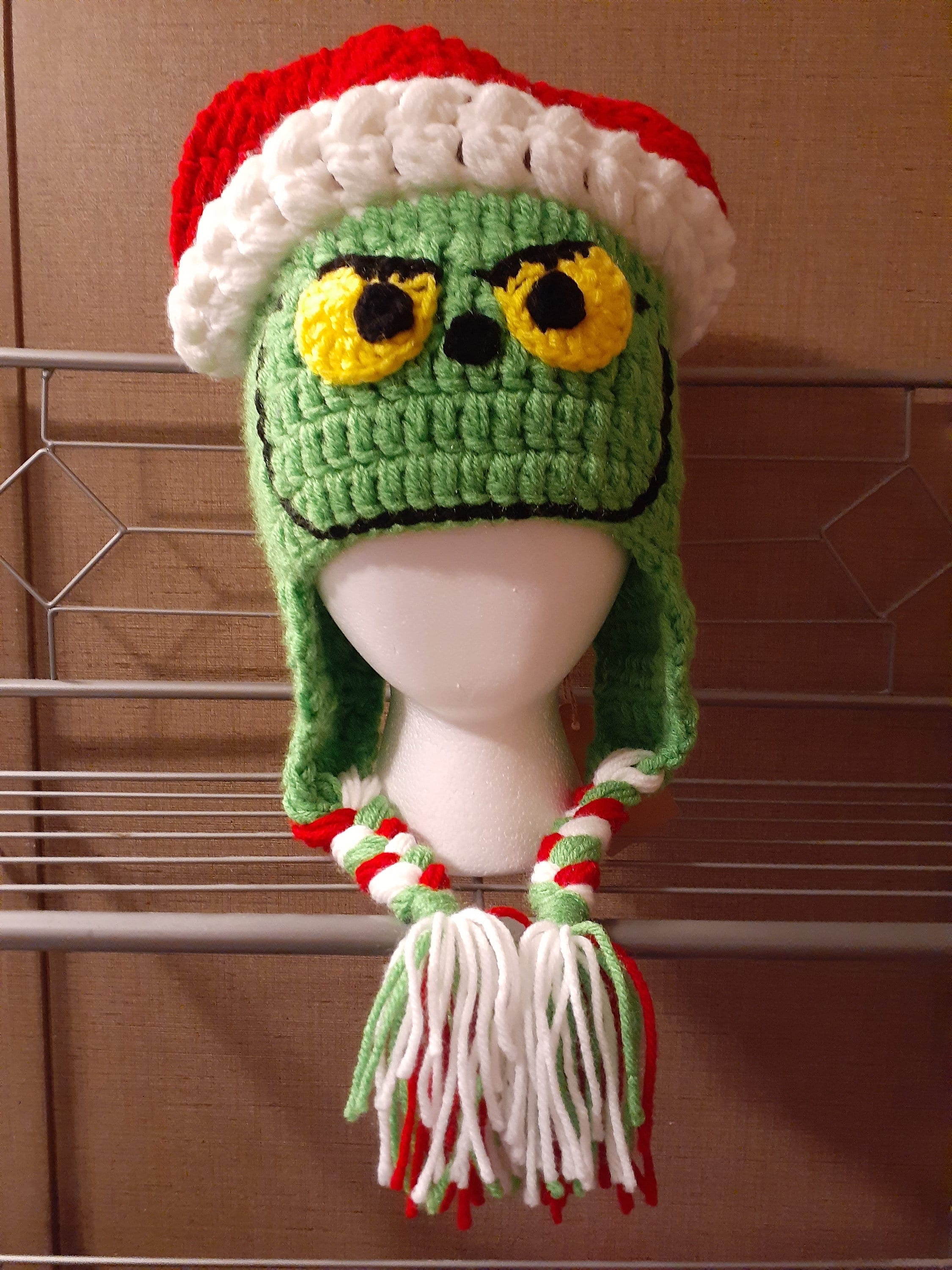 Grinch Inspired Crocheted Hat