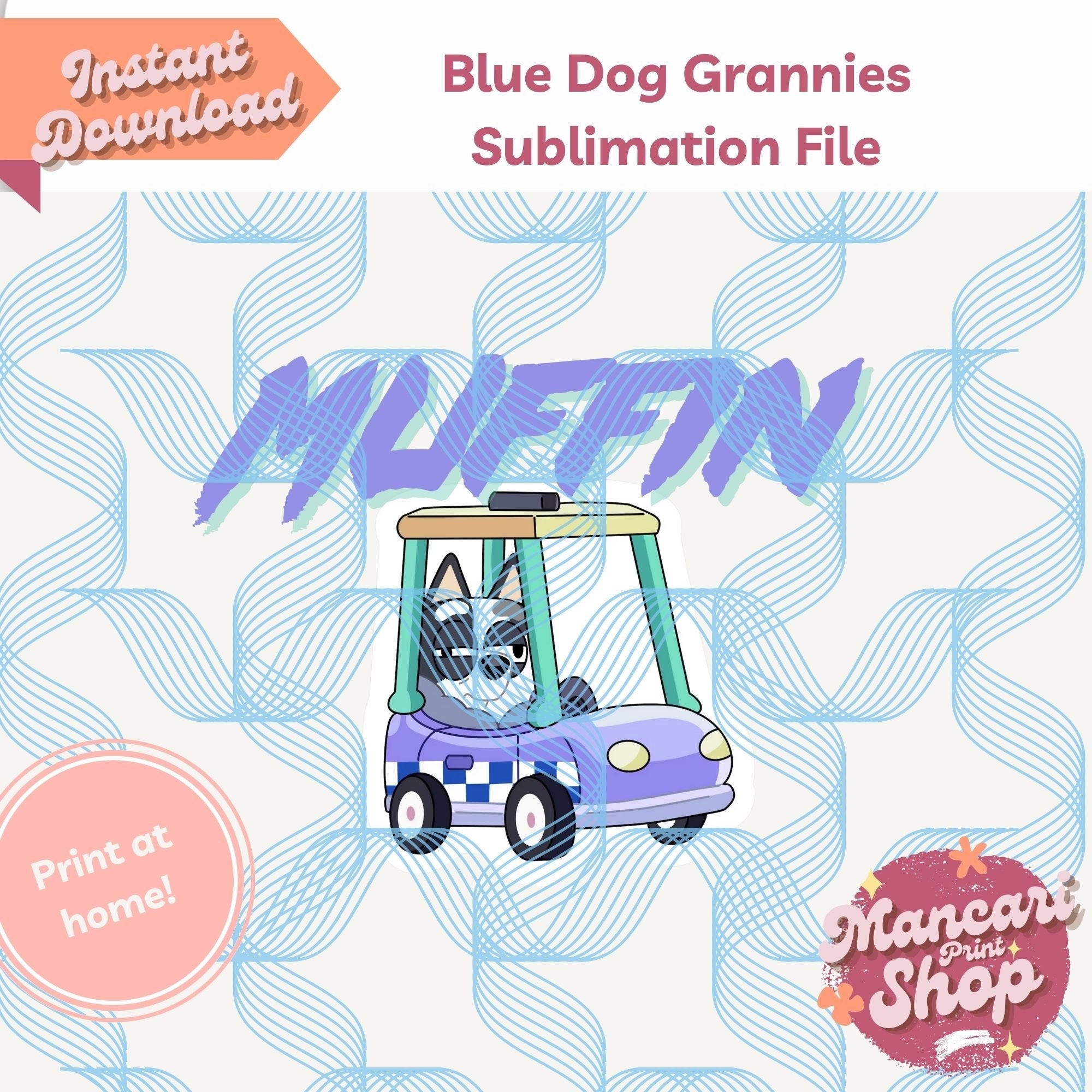 Blue Dog Cousin Sublimation Image for Hardcore Fans - DIY Shirt Design - Instant Download