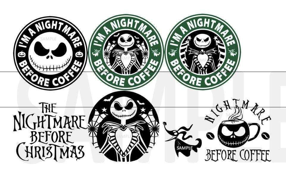 Nightmare before Christmas SVG, PNG digital download / Nightmare before Christmas coffee cup SVG