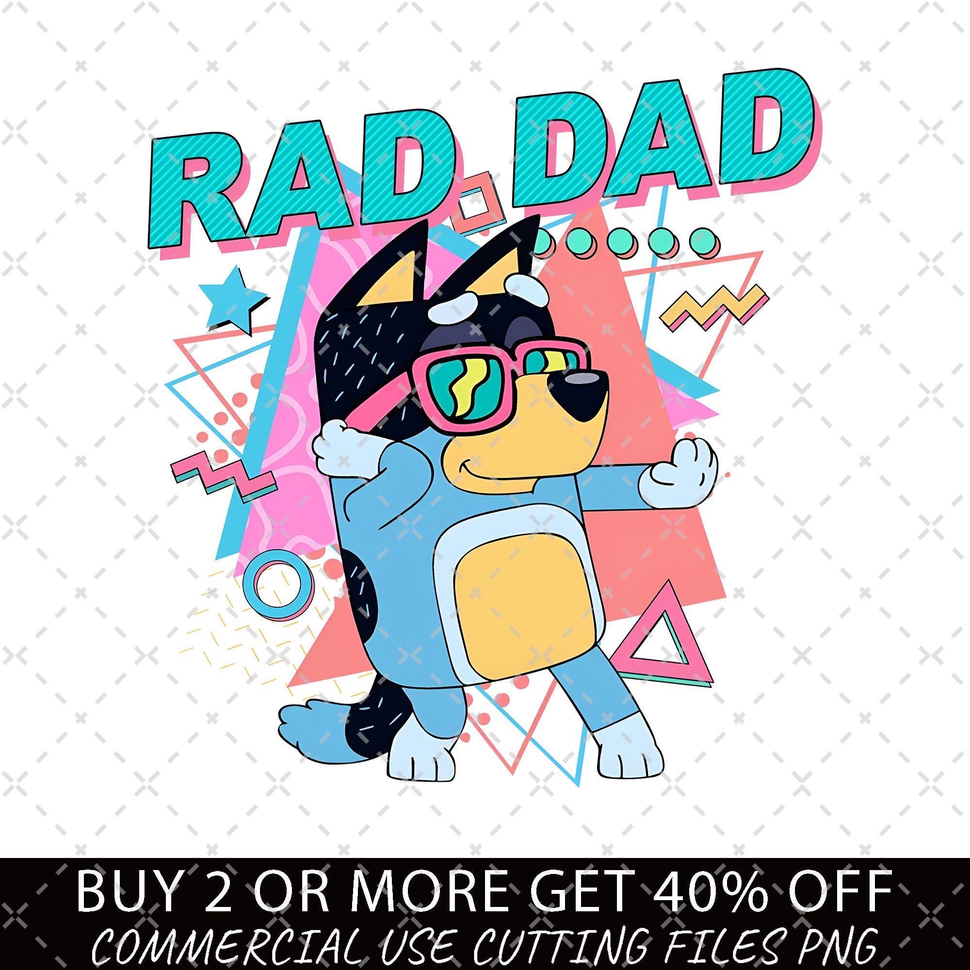 Bluey Rad Dad PNG, Bluey Dad Png, Bluey Father