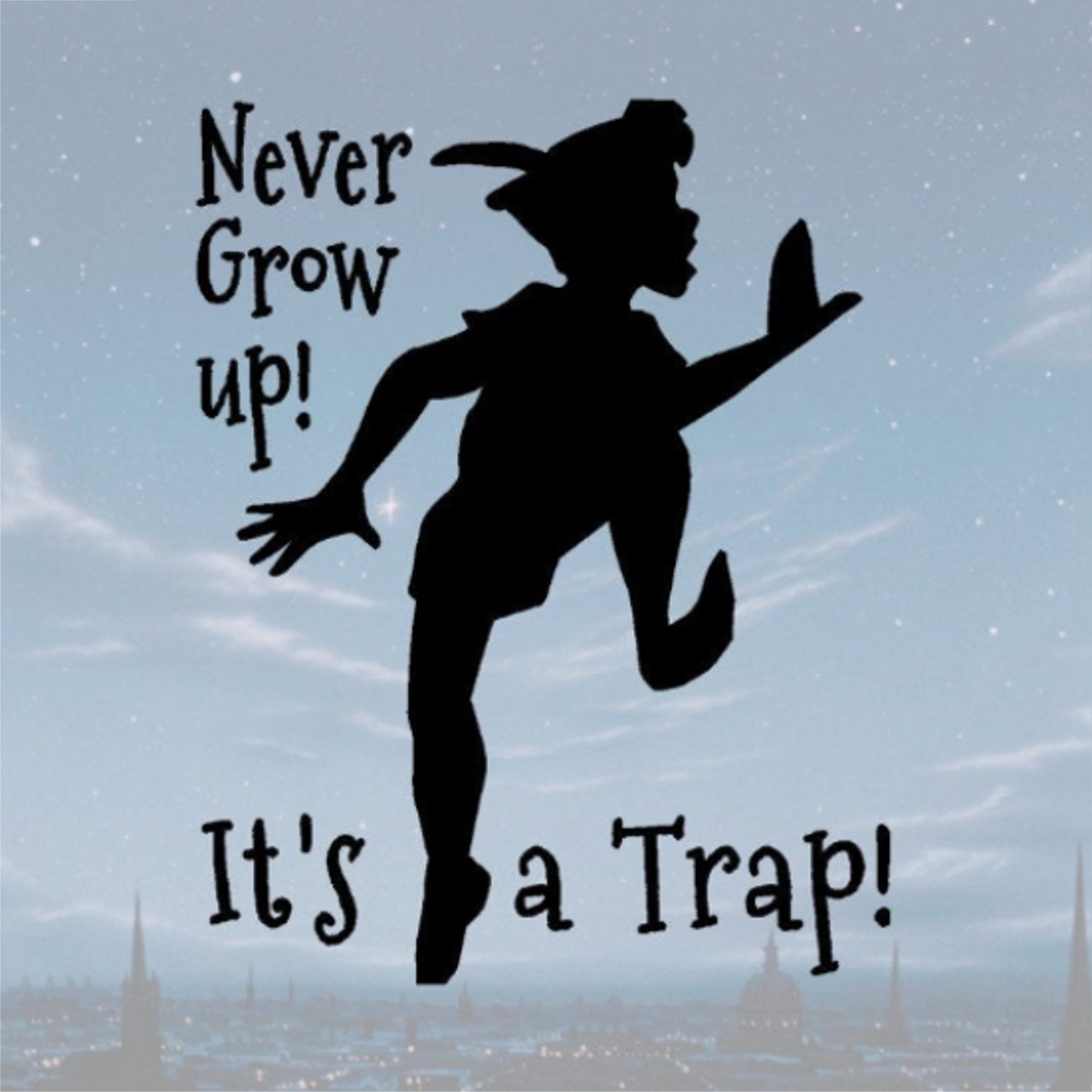 Never Grow Up SVG Peter Pan Download Clipart cut with Sillhouette or Cricut Vinyl Cutter