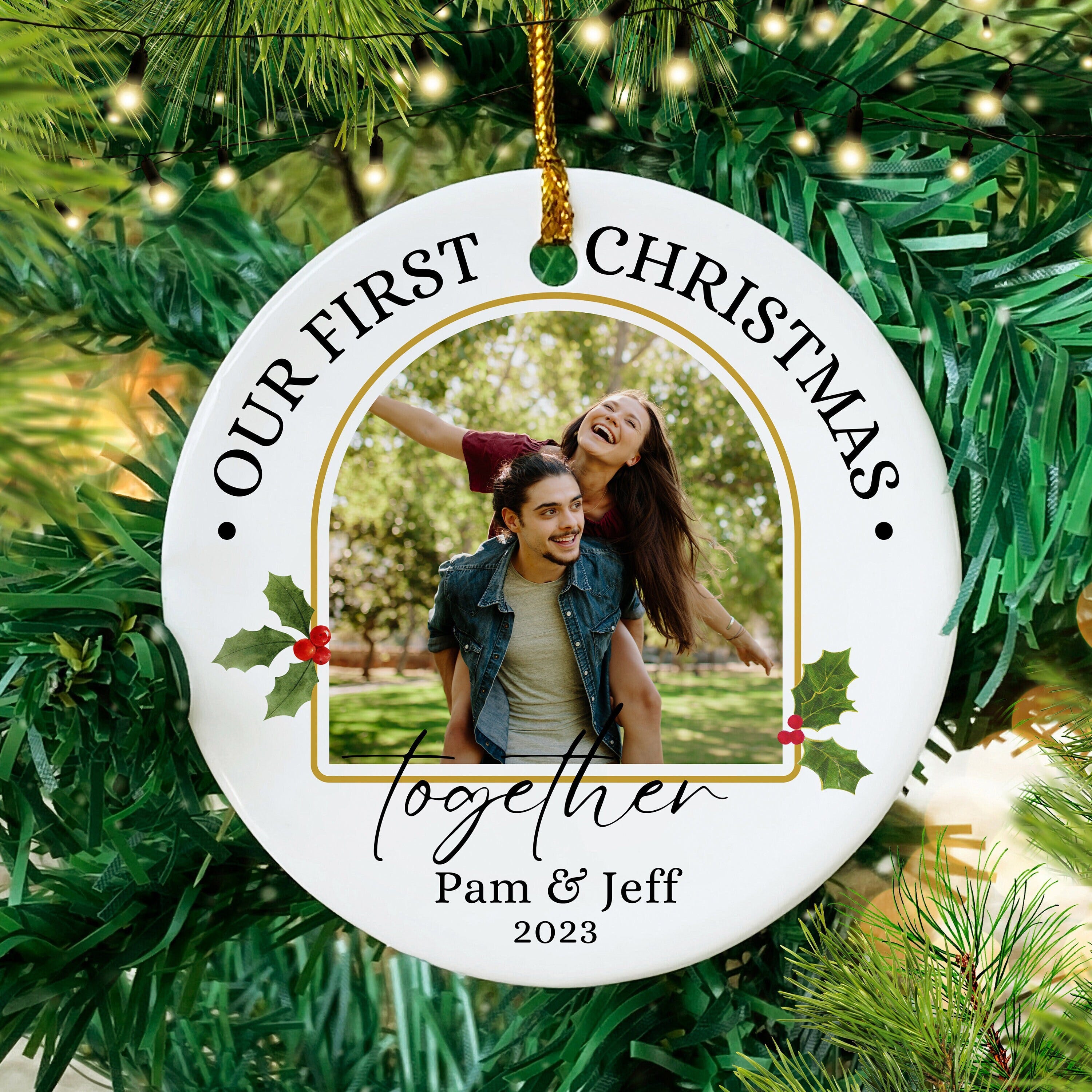 First Christmas Together Photo Ornament. Couple Christmas Ornament, First Christmas Together Picture Ornament, Custom Christmas Together