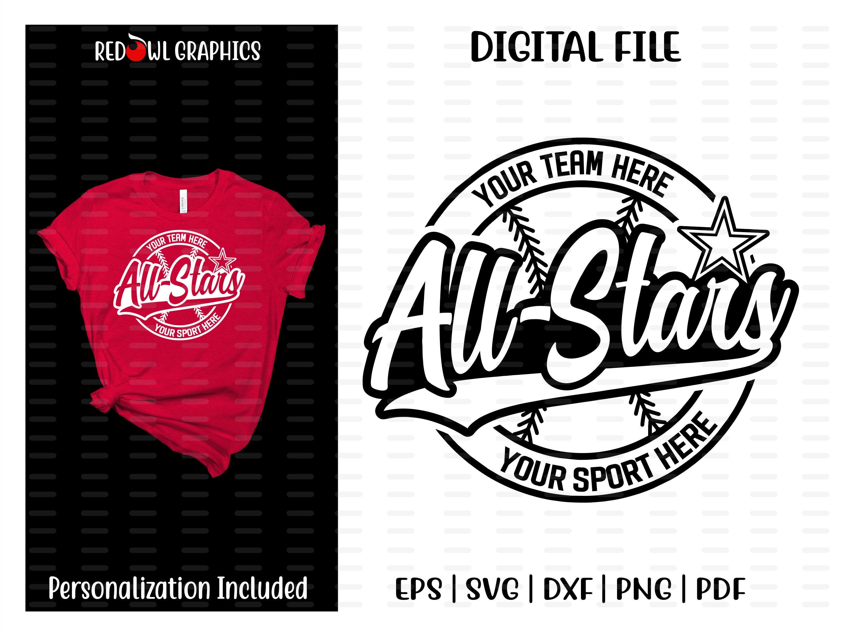 Custom, Personalized, Baseball svg, Softball, Baseball, All Star, All-Stars, Mascot, svg, dxf, eps, png, pdf, sublimation, clipart, design