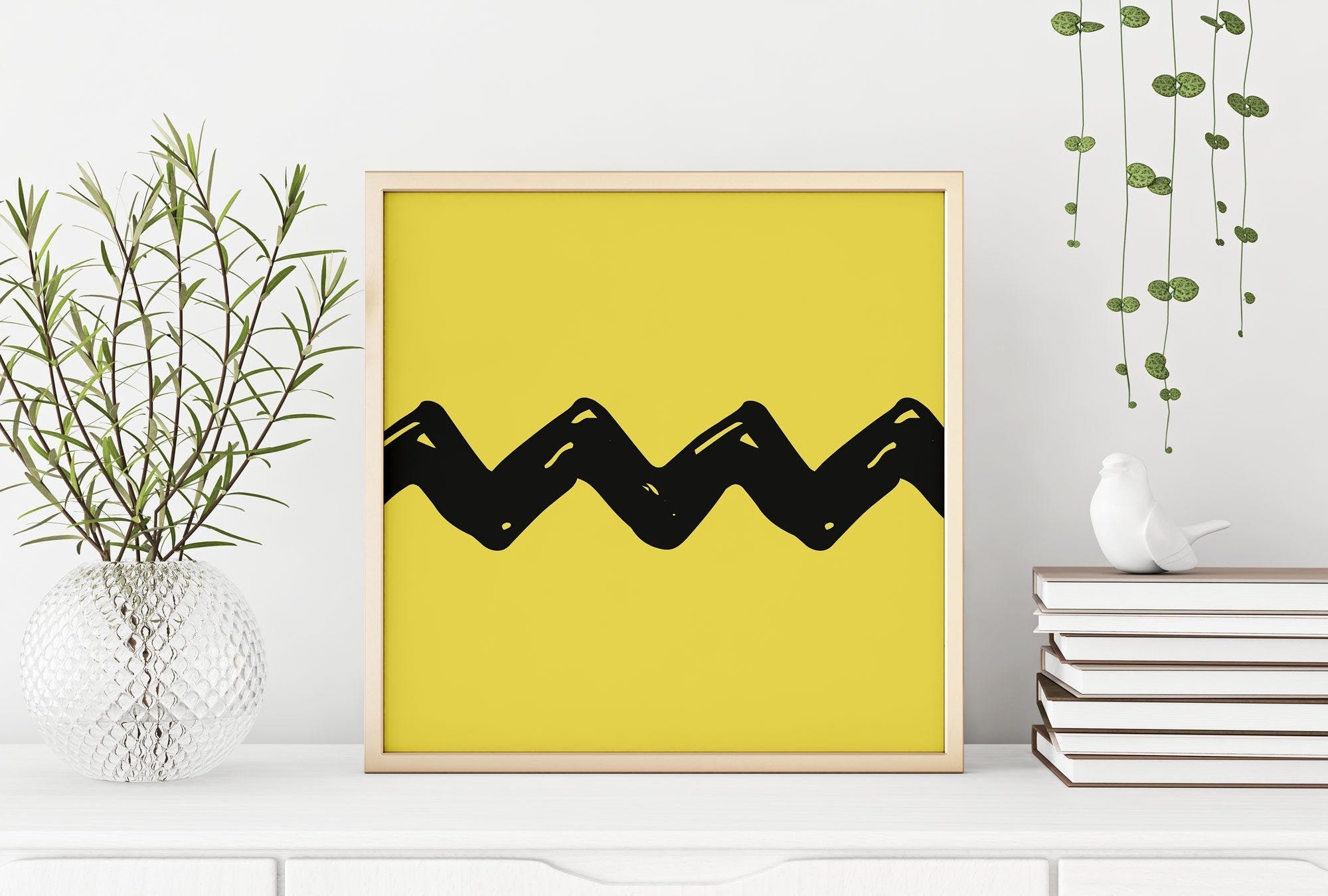 Charlie Brown Digital Print, "Iconic Zig Zag" Snoopy Art, Charlie Brown Download, Peanuts Snoopy Gift Digital Print