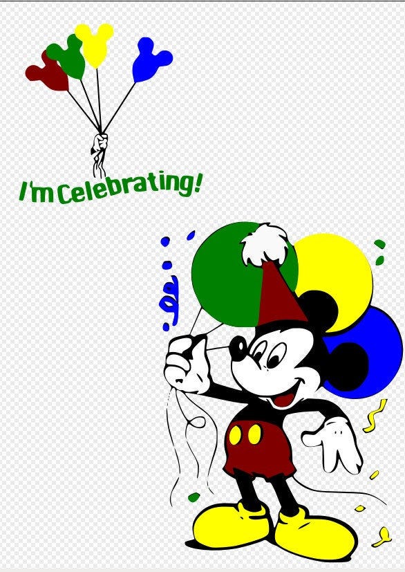 Mickey Mouse celebration balloons svg