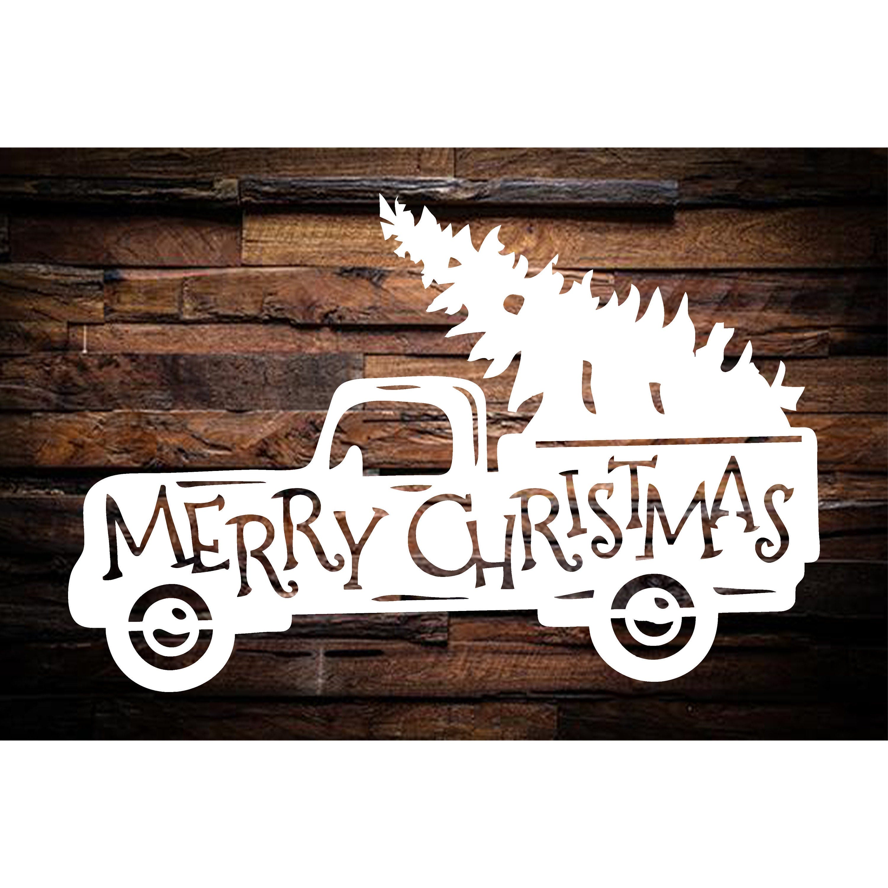 Merry Christmas Truck dxf