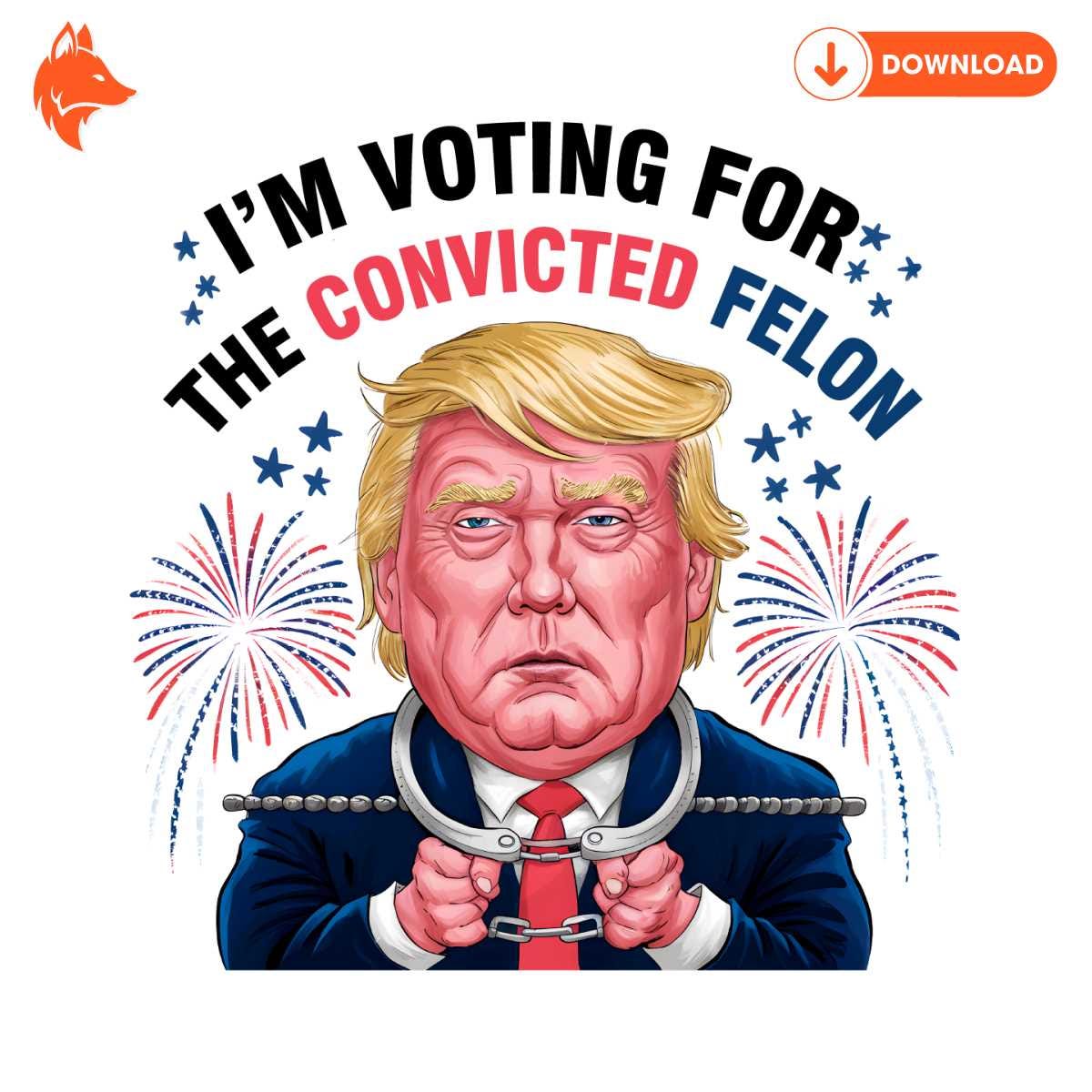 Free Caricature Im Voting For The Convicted Felon PNG