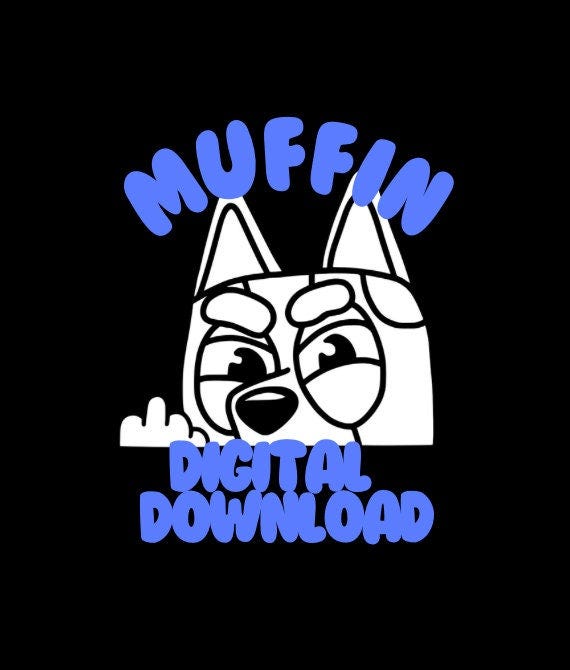 BLUEY MUFFIN DECAL | Png | Middle finger | Muffin | Gifts for mom | Gifts for Dad | Bluey Car decal | Gifts under 15 | Fathers Day Gift
