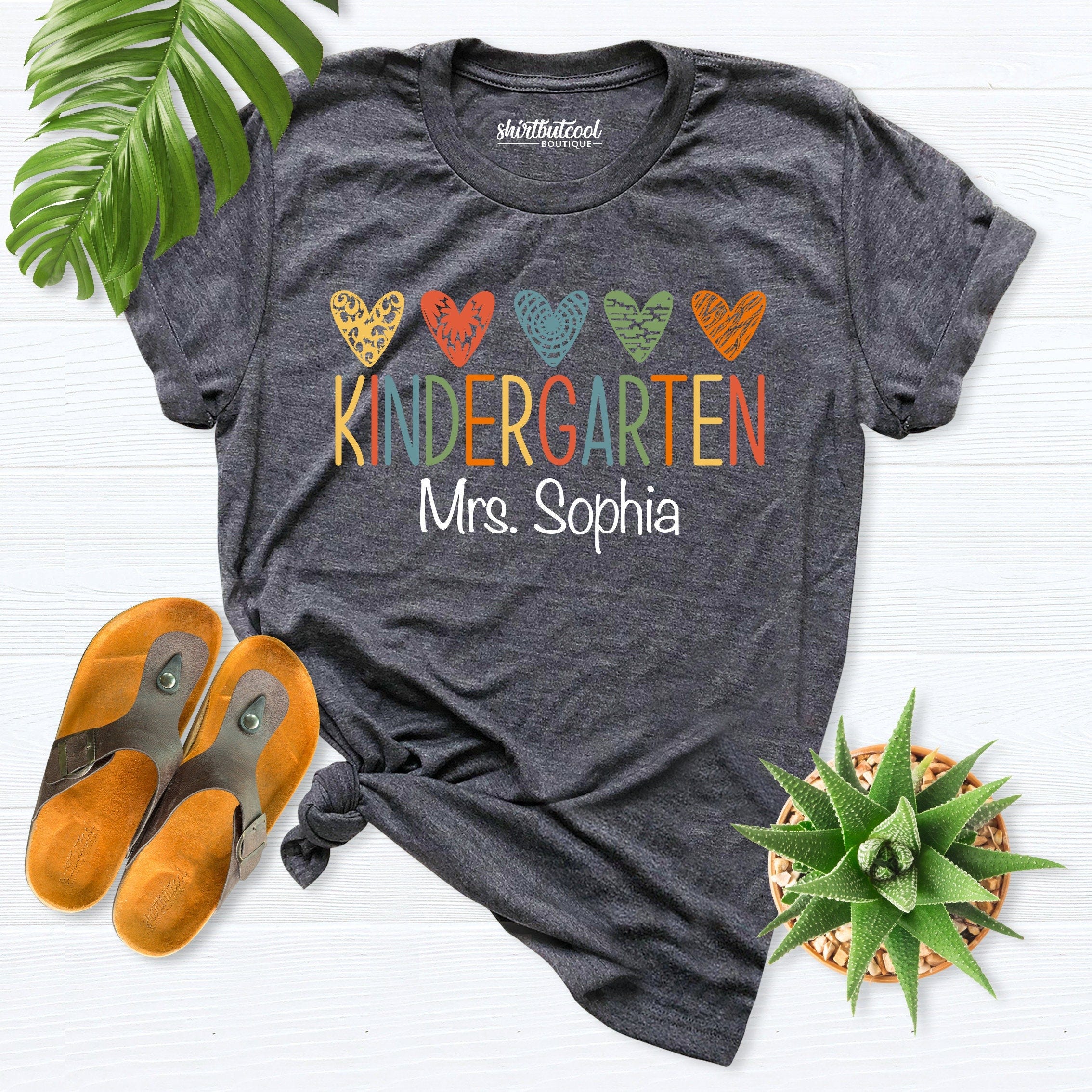 Personalized Kindergarten teacher shirt, Custom Name Teacher Shirt, Kindergarten teacher tee, Teacher Gift, Back to School, cute teacher tee