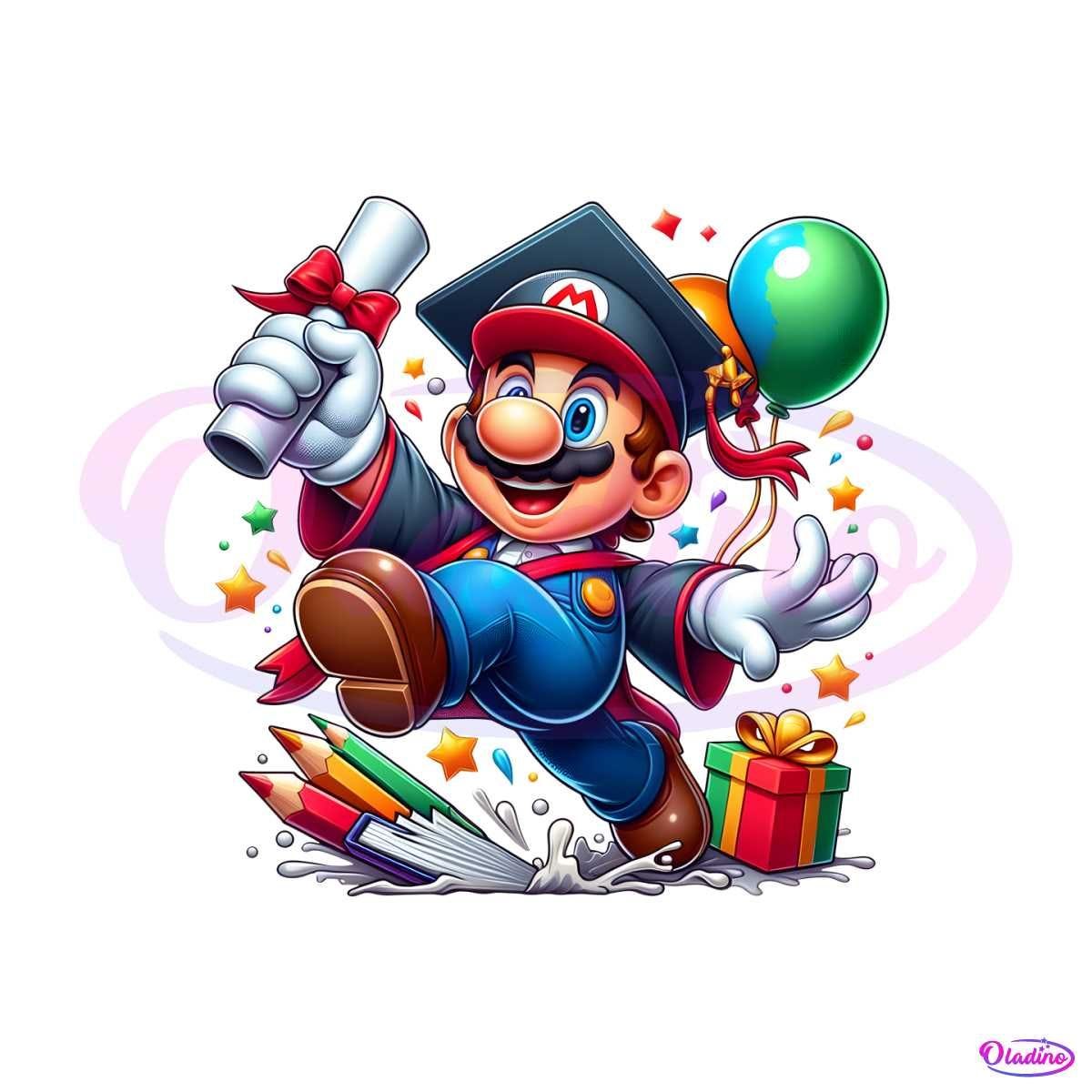 Funny Super Mario Graduation PNG