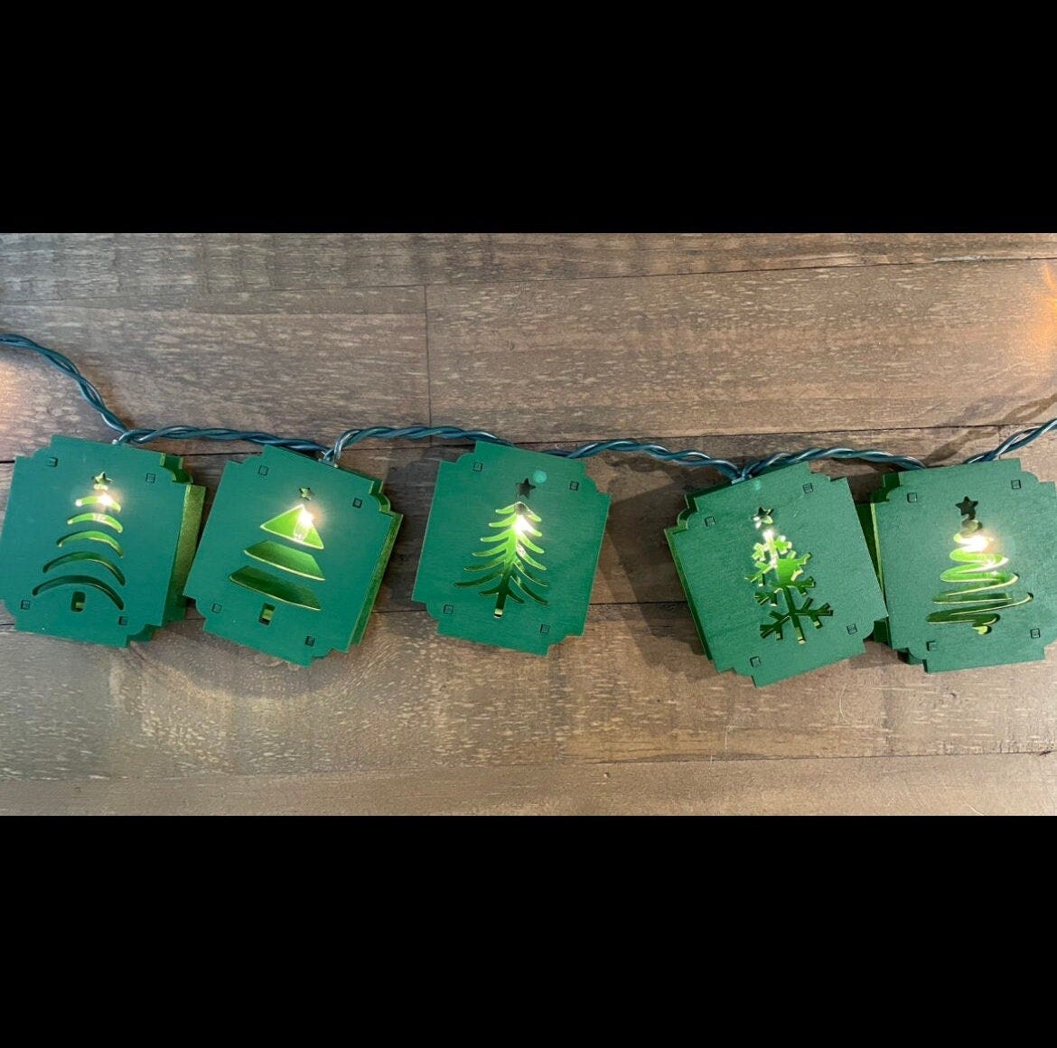 Christmas Tree light covers svg digital file 5 different tree designs made for stringed lights file made for 1/8 inch wood