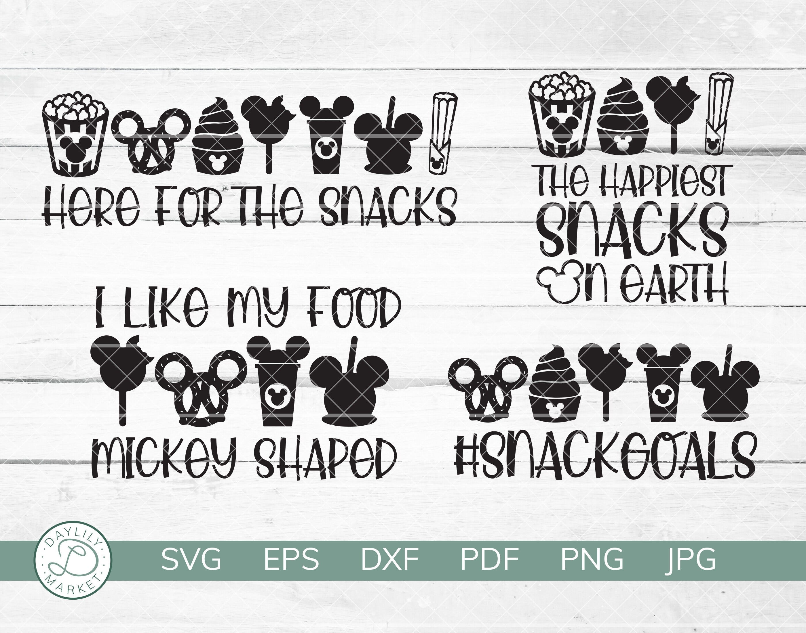 SnackGoals SVG | Happiest Snacks on Earth SVG| I Prefer My Food Mouse Shaped SVG | Here For the Snacks | Vacation Snacks svgs | Cricut Vinyl