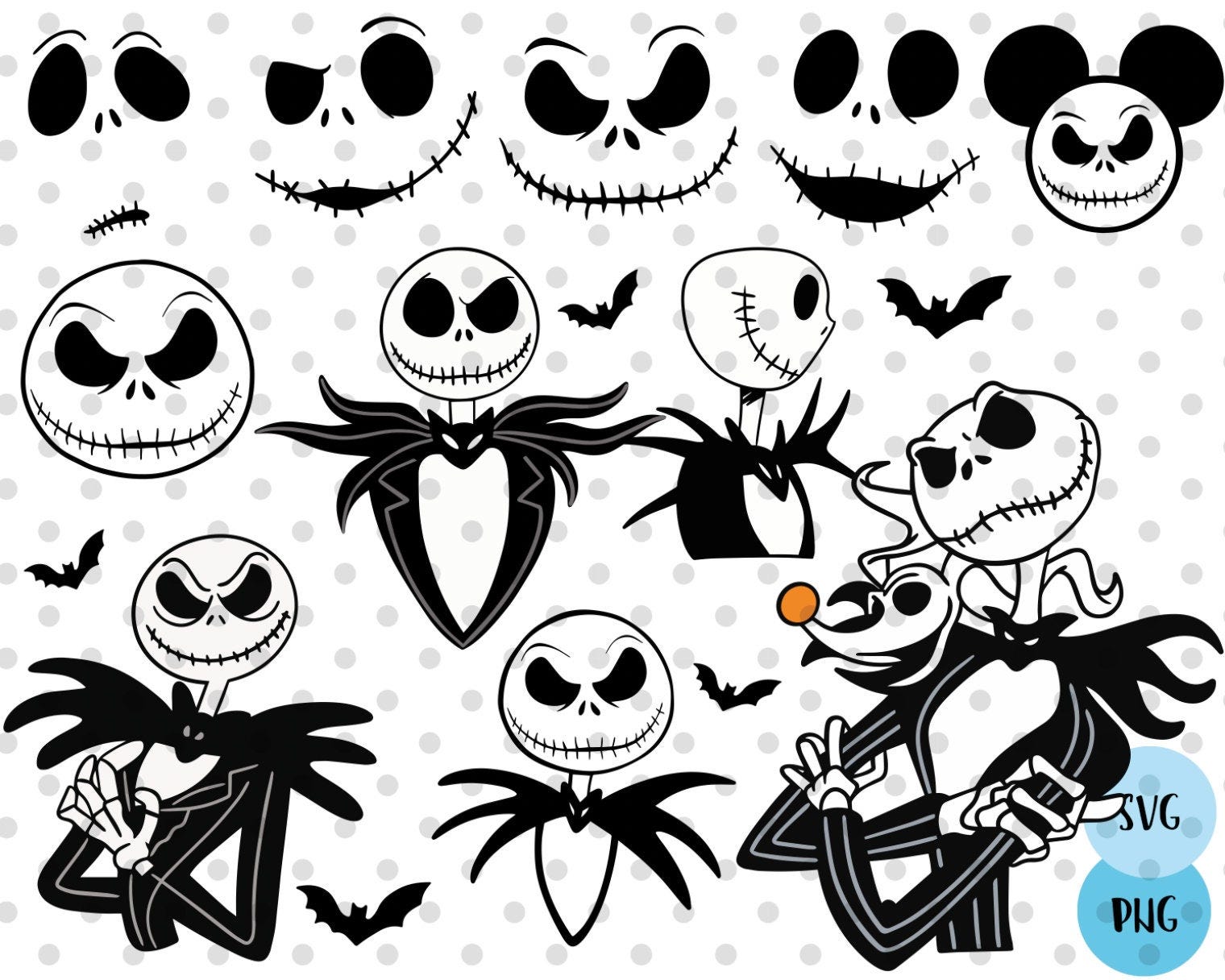 Jack SVG Bundle, Nightmare svg, Halloween svg, halloween svg bundle, Halloween couple svg, skeleton svg, pumpkin king svg