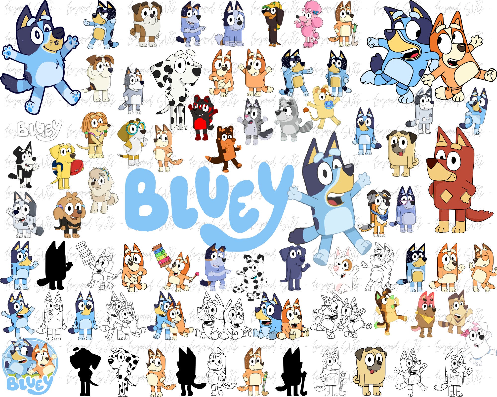 1400+ Mega Bluuey Bundle, Bluuey Cut Files For Cricut, Bluuey Clipart, Bluuey And Biingo, Bluuey Family, Bluuey Birthday, Digital Download