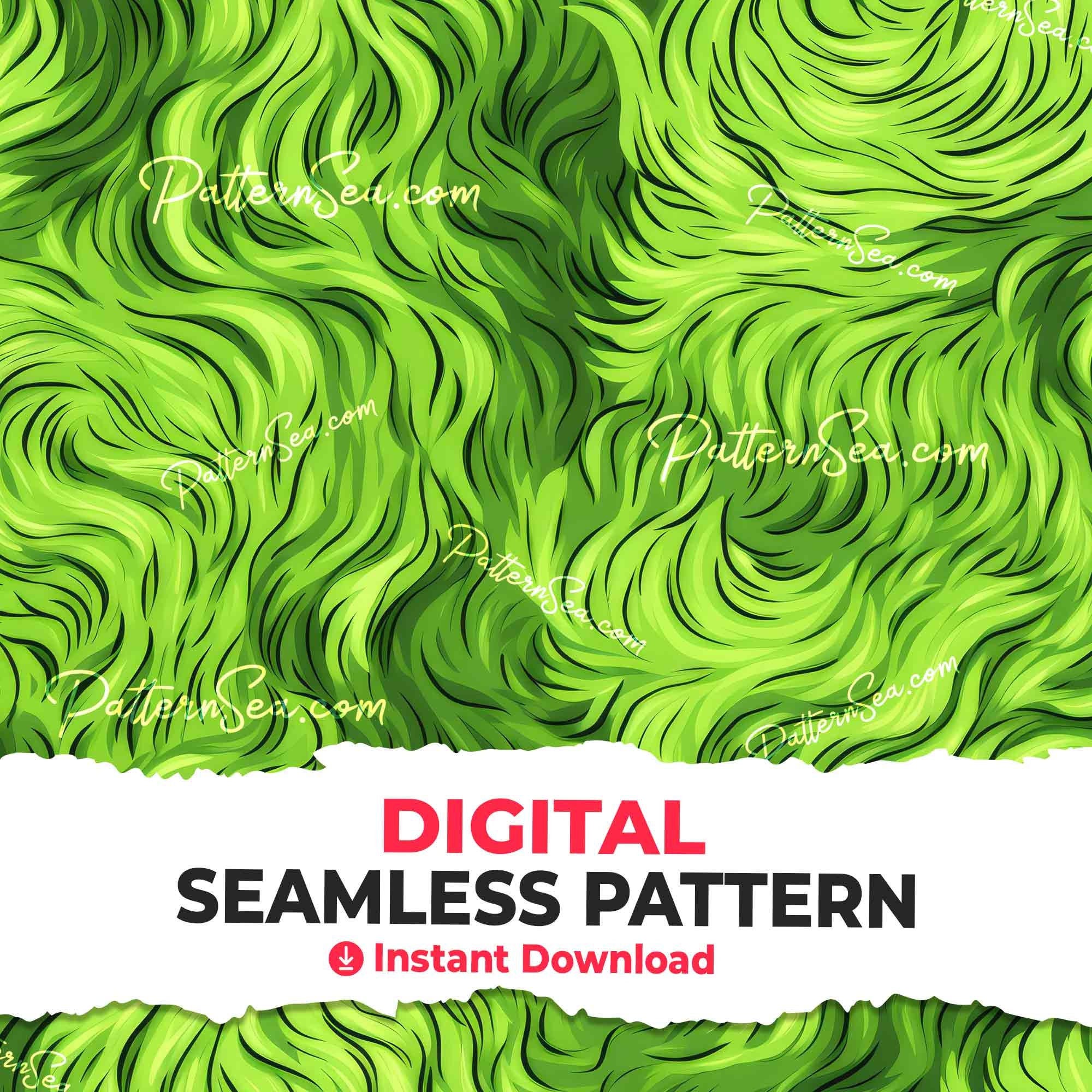 Green Fur Christmas Digital Seamless Pattern File Papers Sublimation Sublimate File Cake Topper Tumbler Wrap Design Printable Digital Paper