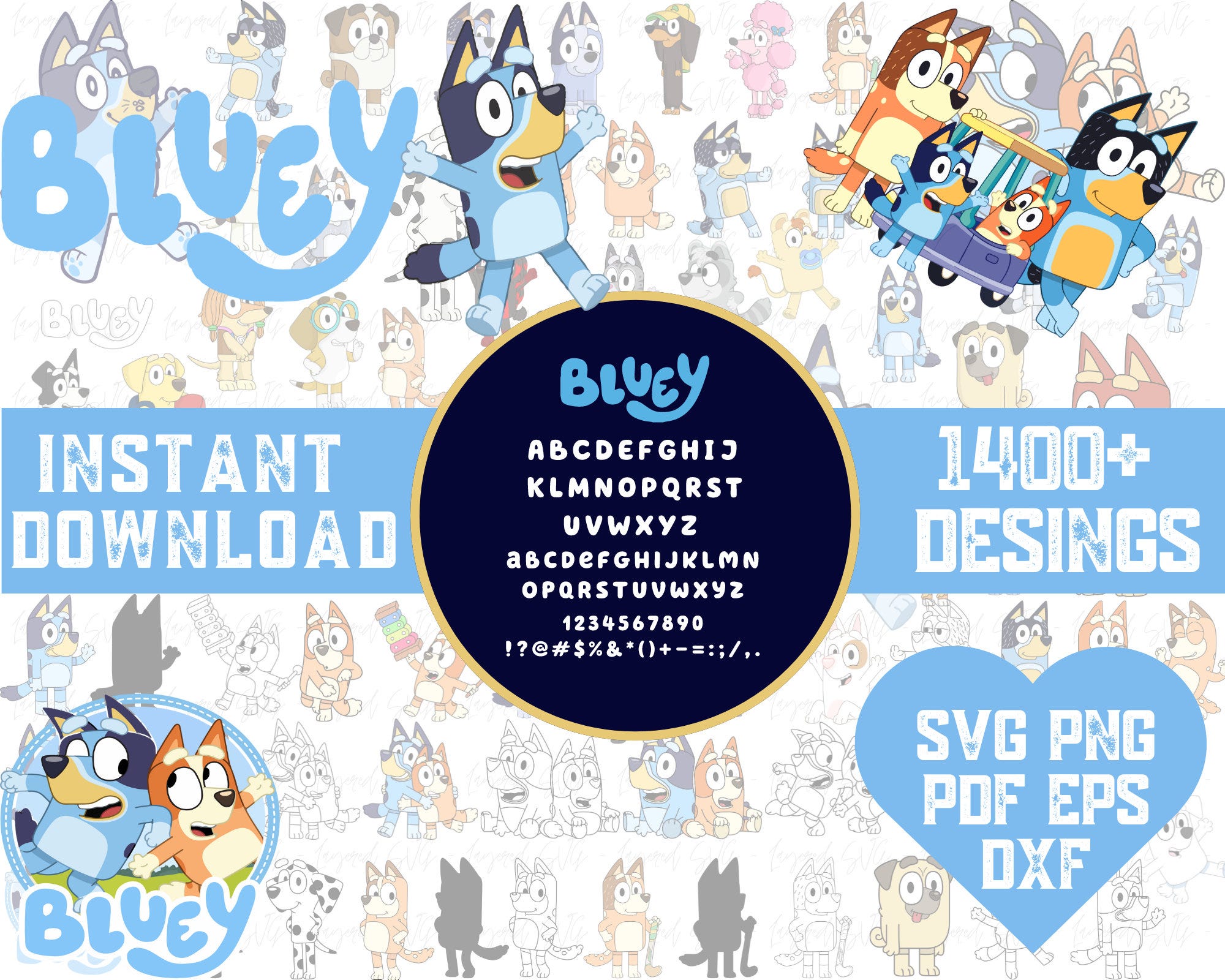 1400+ Mega Bluuey Bundle, Bluuey Cut Files For Cricut, Bluuey Clipart, Bluuey And Biingo, Bluuey Family, Bluuey Birthday, Digital Download