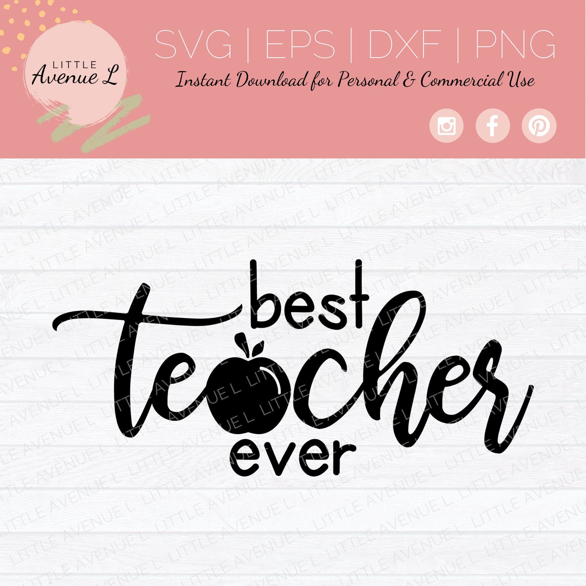 Best Teacher Ever SVG | Teacher Cut File | Back to School | Teacher SVG | Teacher Appreciation | Teacher Gift | Apple svg |