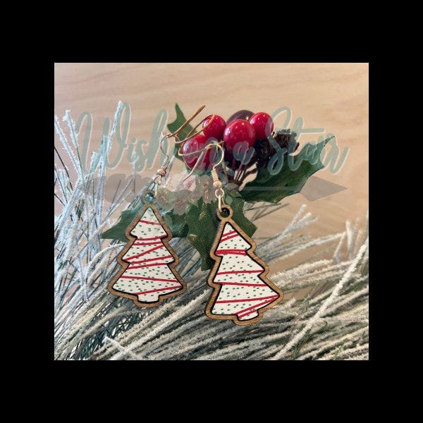Christmas Tree Earring Stud and Dangle SVG Files