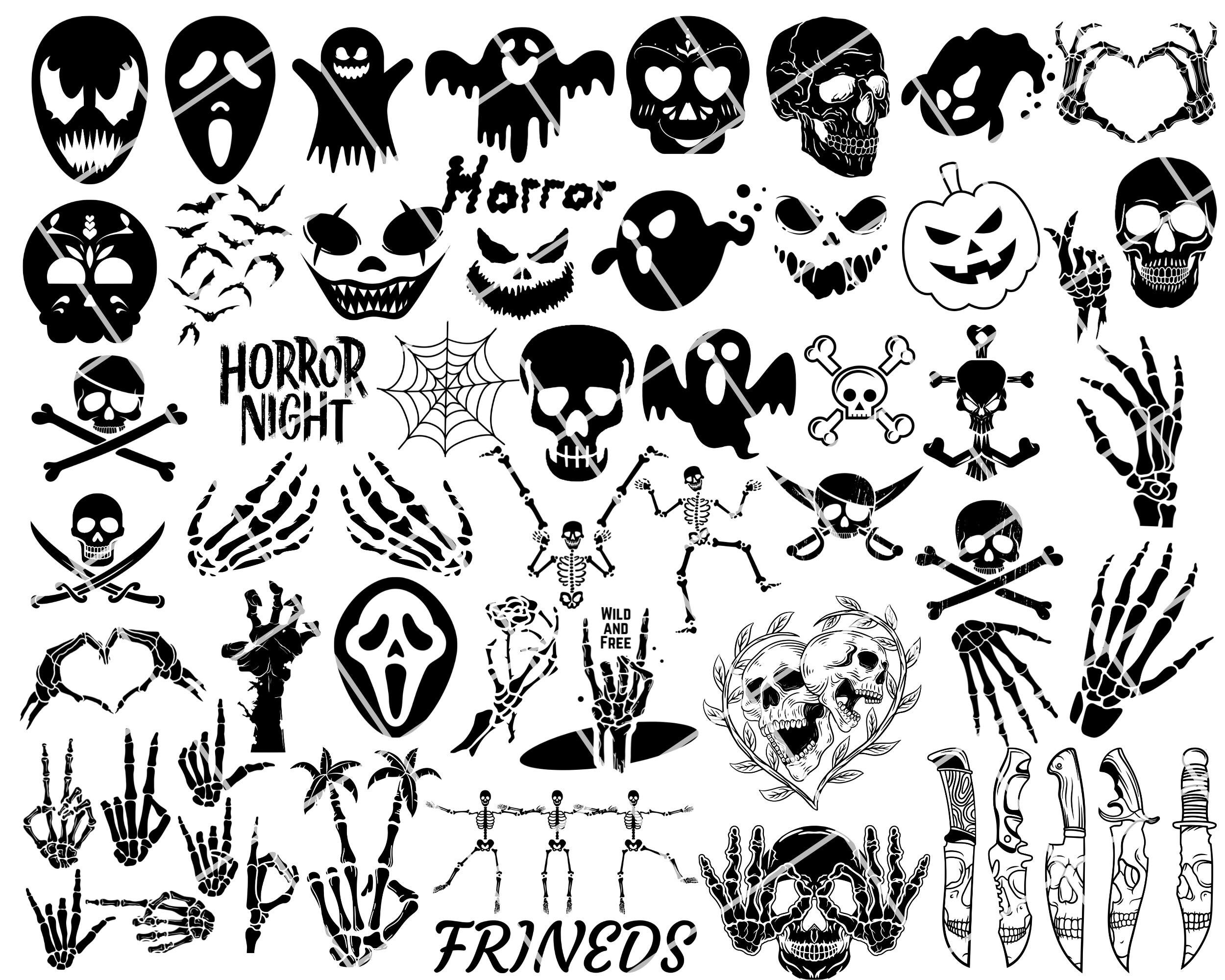 Horror SVG Bundle | Skeleton SVG | Horror Friends SVG | Horror Characters Svg | Horror Clipart | Horror Silhouette | Instant Download