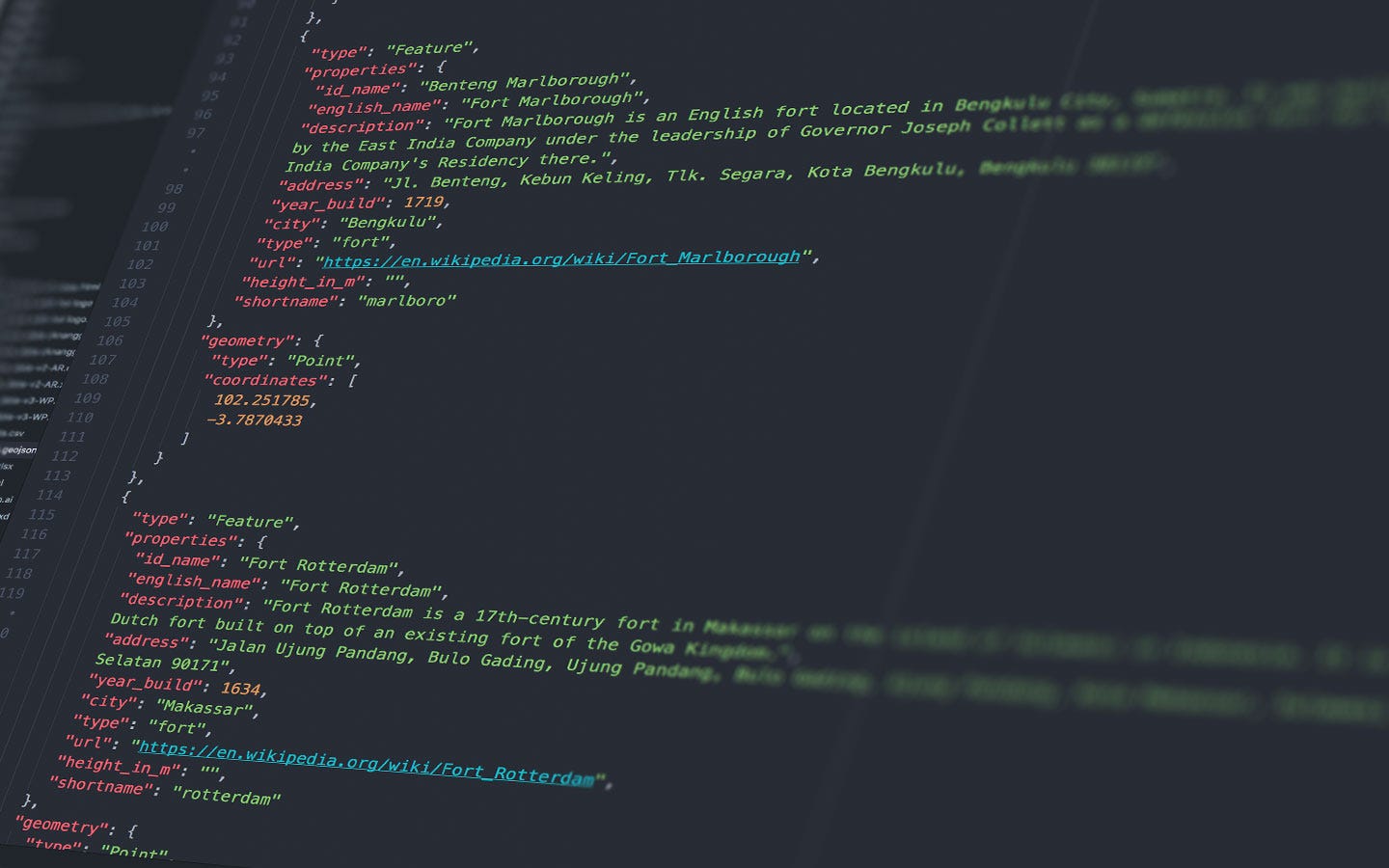 Data landmark Indonesia dalam format GeoJSON