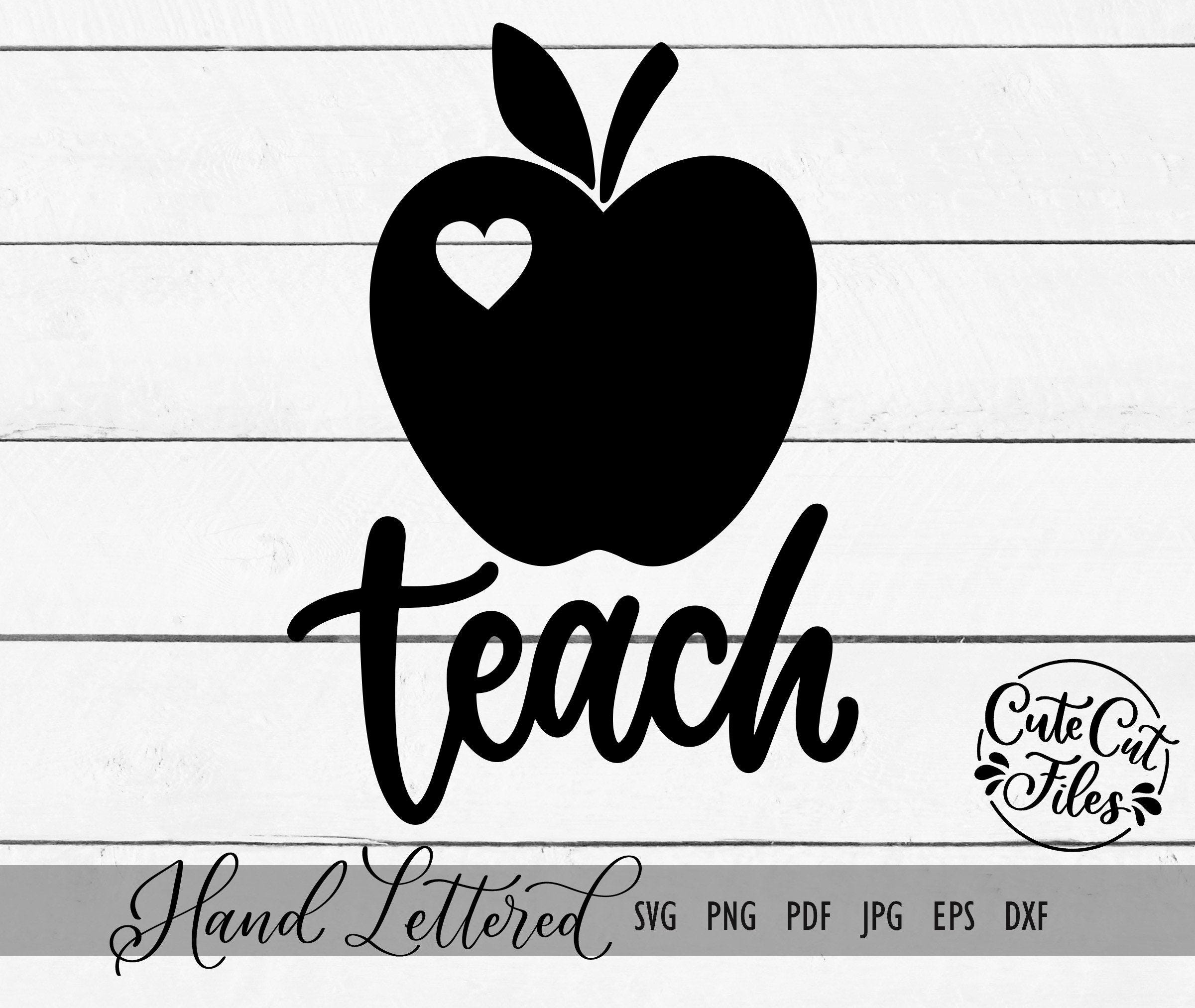 Teach SVG PNG | Teacher SVG | Apple Clipart | Teacher Shirt svg | Teacher Bundle svg | Apple Heart svg | Teacher Life svg
