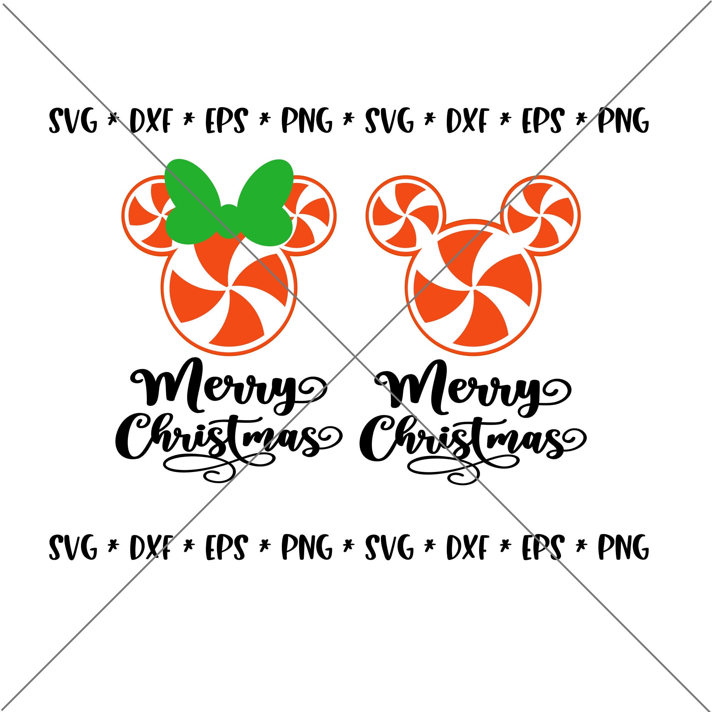 SALE!! Christmas Peppermint Mouse SVG Disney svgs DXF eps png Instant Download File Mickey Disney World Family Holiday Trip Silhouette--X02