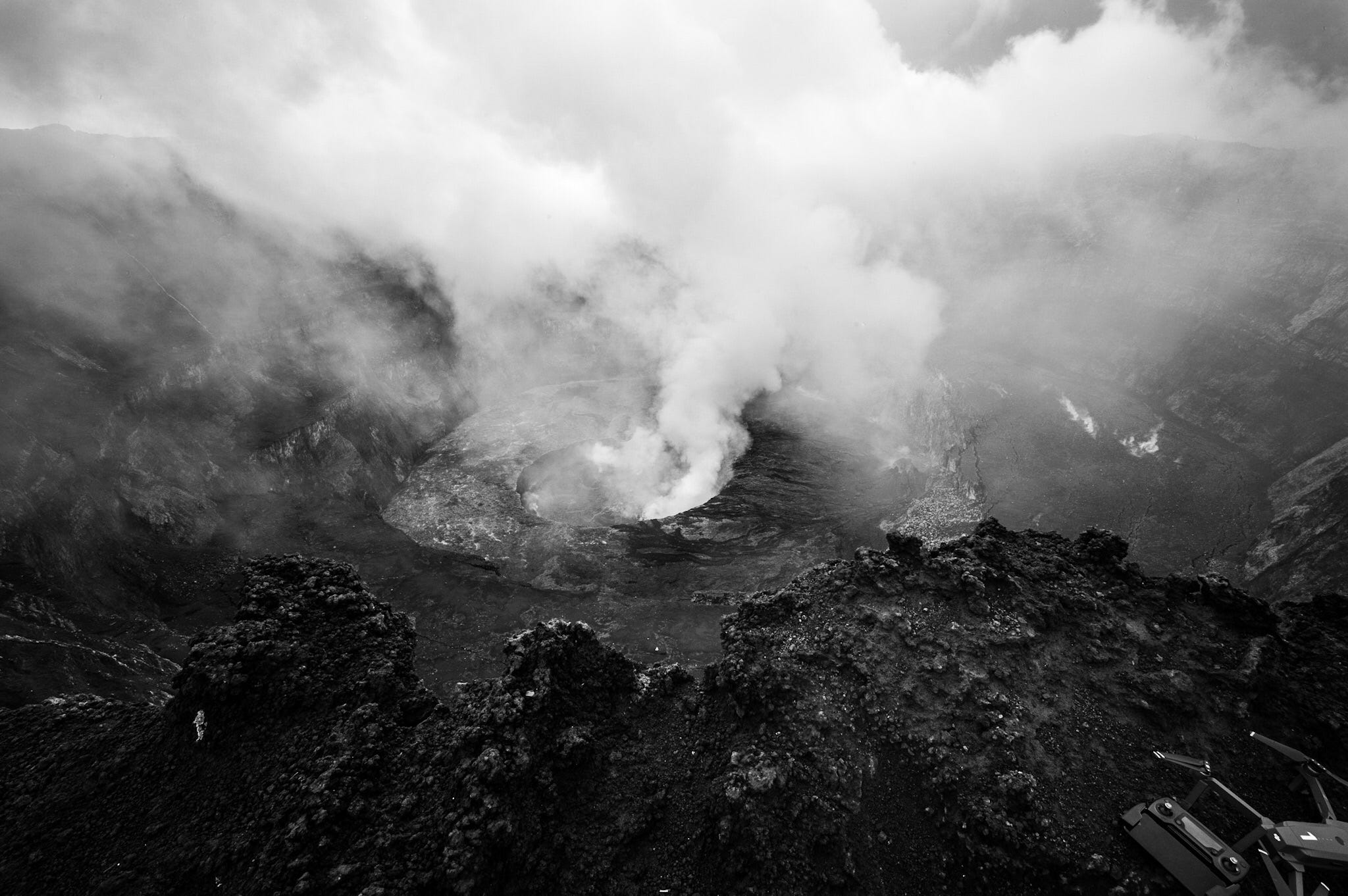 The crater of Nyiragongo close to Goma / DRC