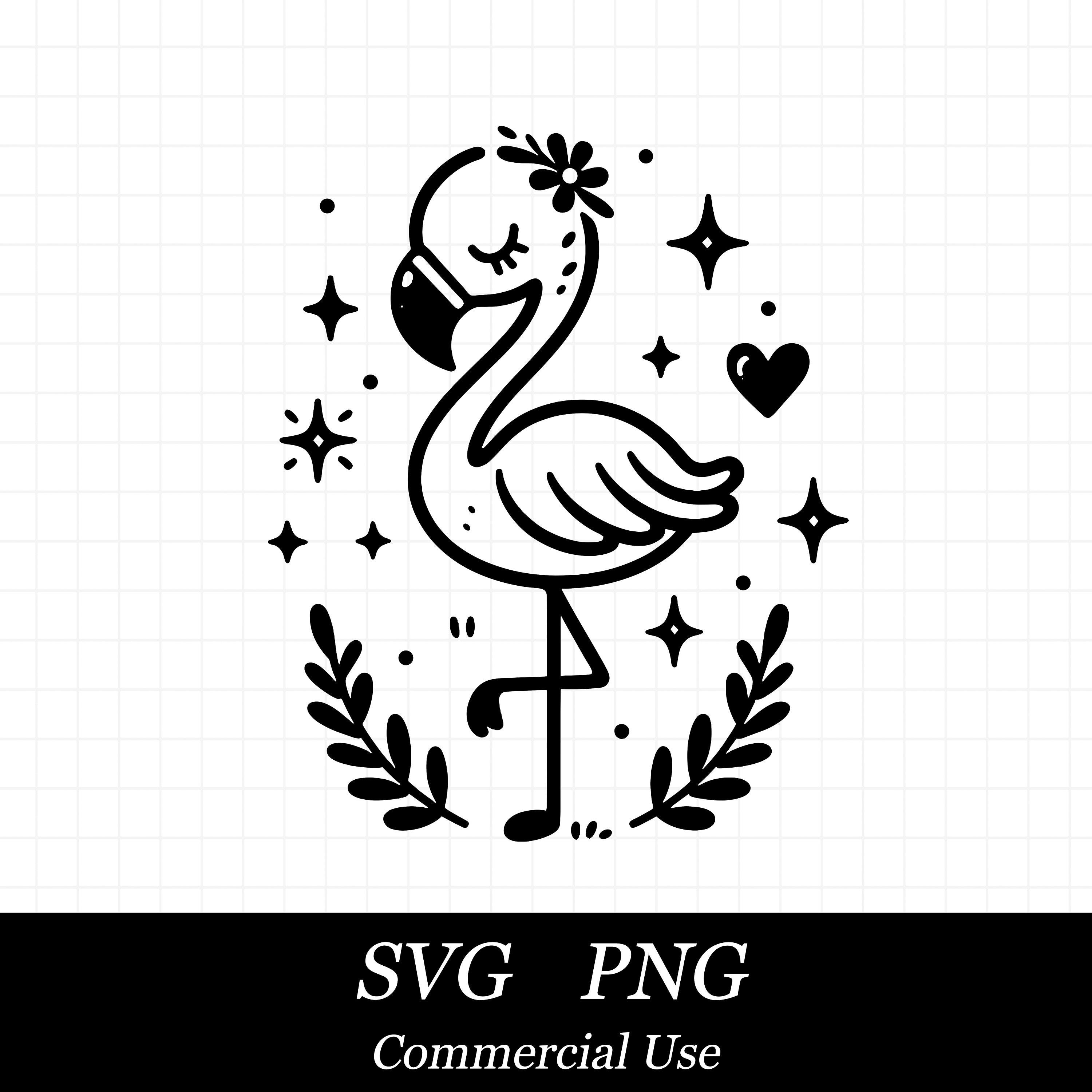 Flamingo SVG, Flamingo PNG, Svg File For Cricut, Beach svg, Commercial Use, Instant Digital Download, Animal svg, Tropical svg, Hearts svg