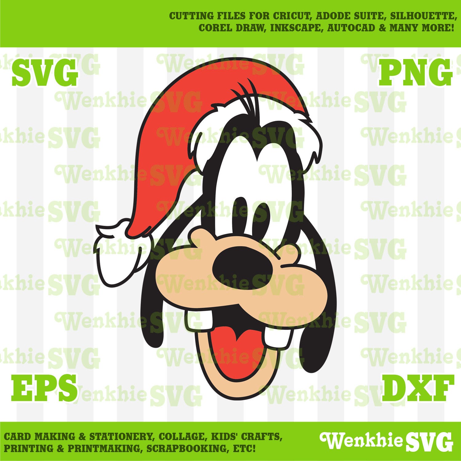 Goofy Santa Hat Cutting File Printable, SVG file for Cricut
