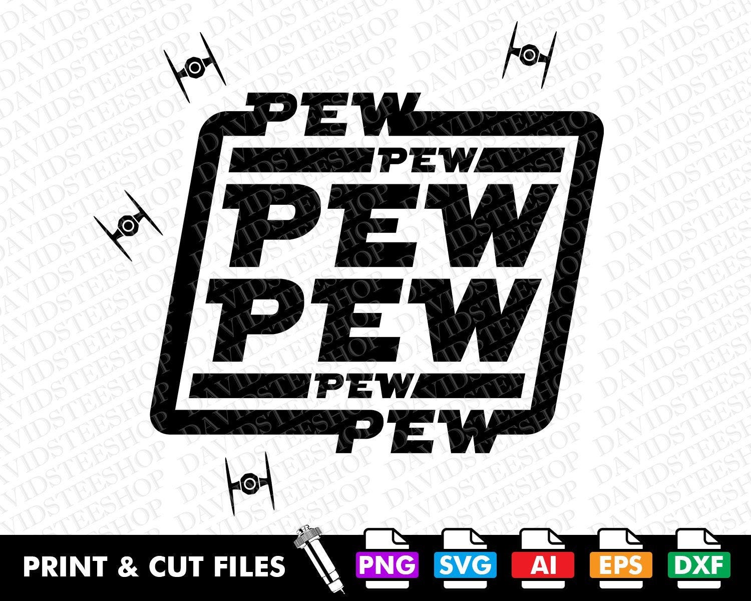 Pew Pew Pew Pew Star Wars TIE Fighter Magical Vacay Trip Svg Vector Cut File Clipart Download for Cricut Silhouette (Svg, Png, Eps, Ai, Dxf)