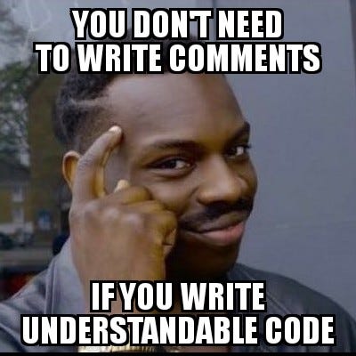 Resultado de imagen de code comments meme